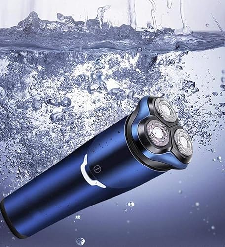 KouRy Maquinilla de afeitar eléctrica multifuncional, afeitadora eléctrica azul para hombres húmeda e impermeable, maquinilla de afeitar eléctrica