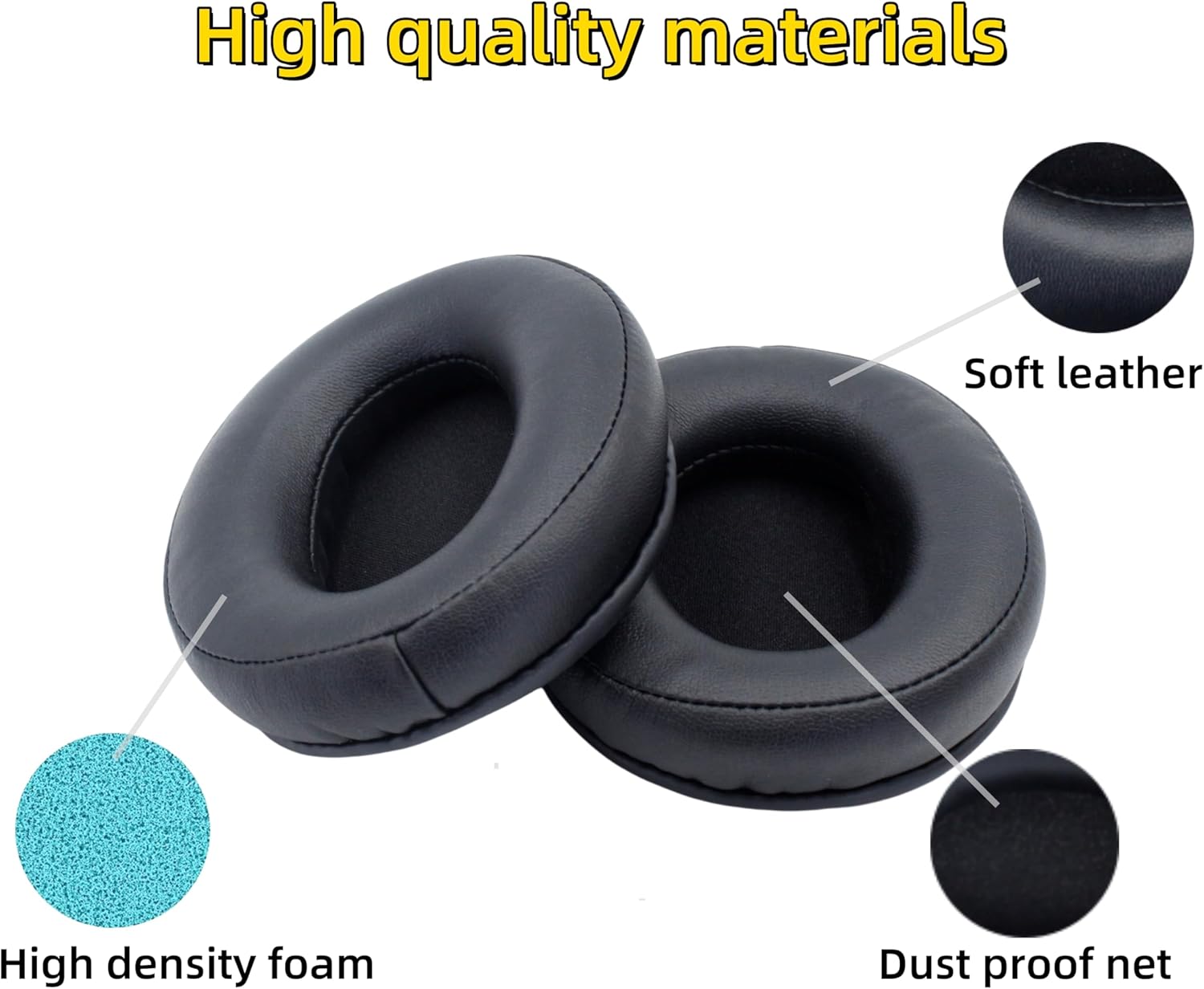 交換用イヤーパッドは、AKG K361/K361BT/K371/K371BTイヤホン、ソフトレザー、高密度ノイズリダクションフォーム