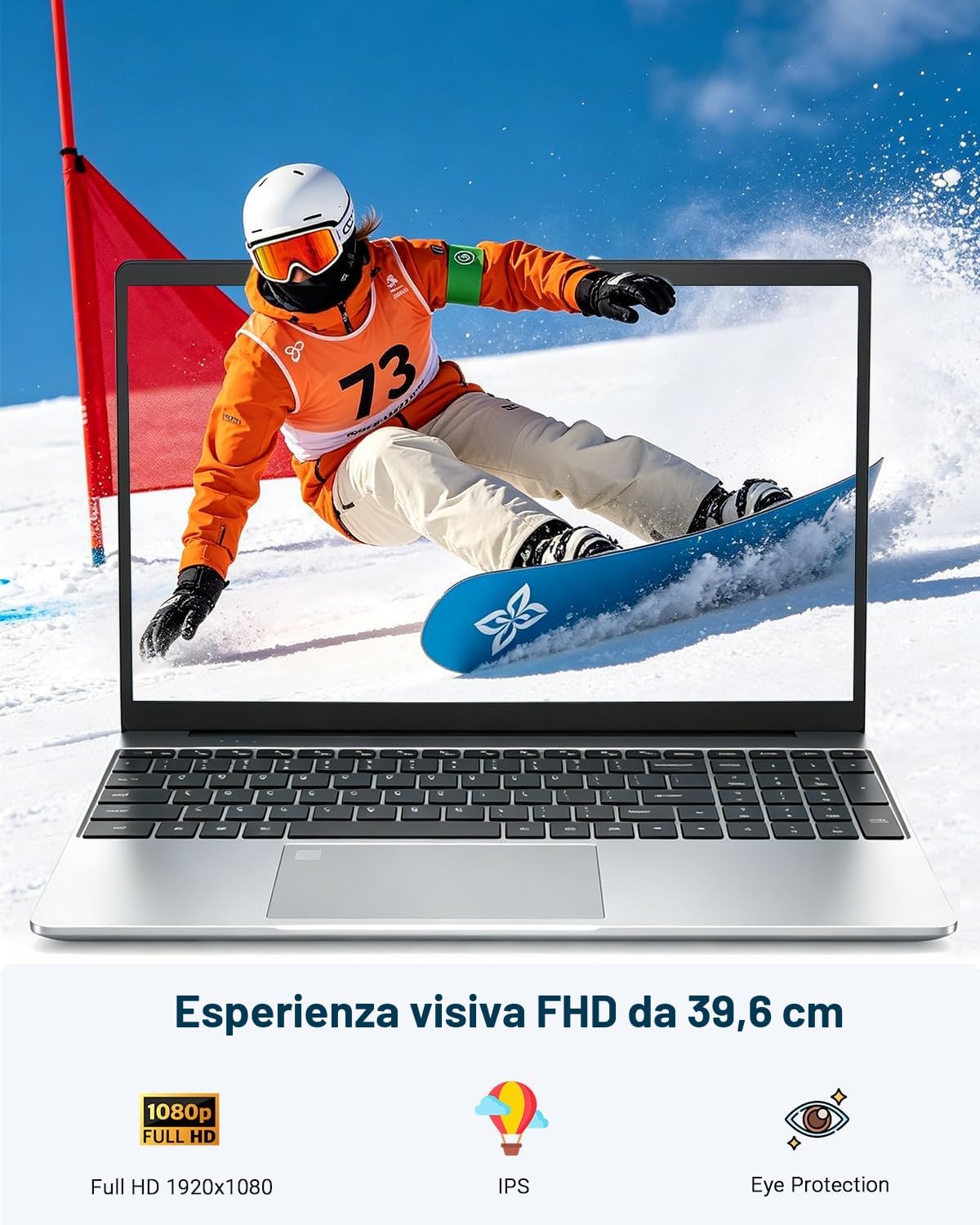 2026 PC Portatile da 15.6", Computer Portatile con Win 11 Pro, IPS FHD Notebook Celeron N5095, Laptop 8GB RAM 256GB SSD, USB 3.0, HDMI, 1920x1080, Wi-Fi 5, Impronta/Tastiera retroilluminata