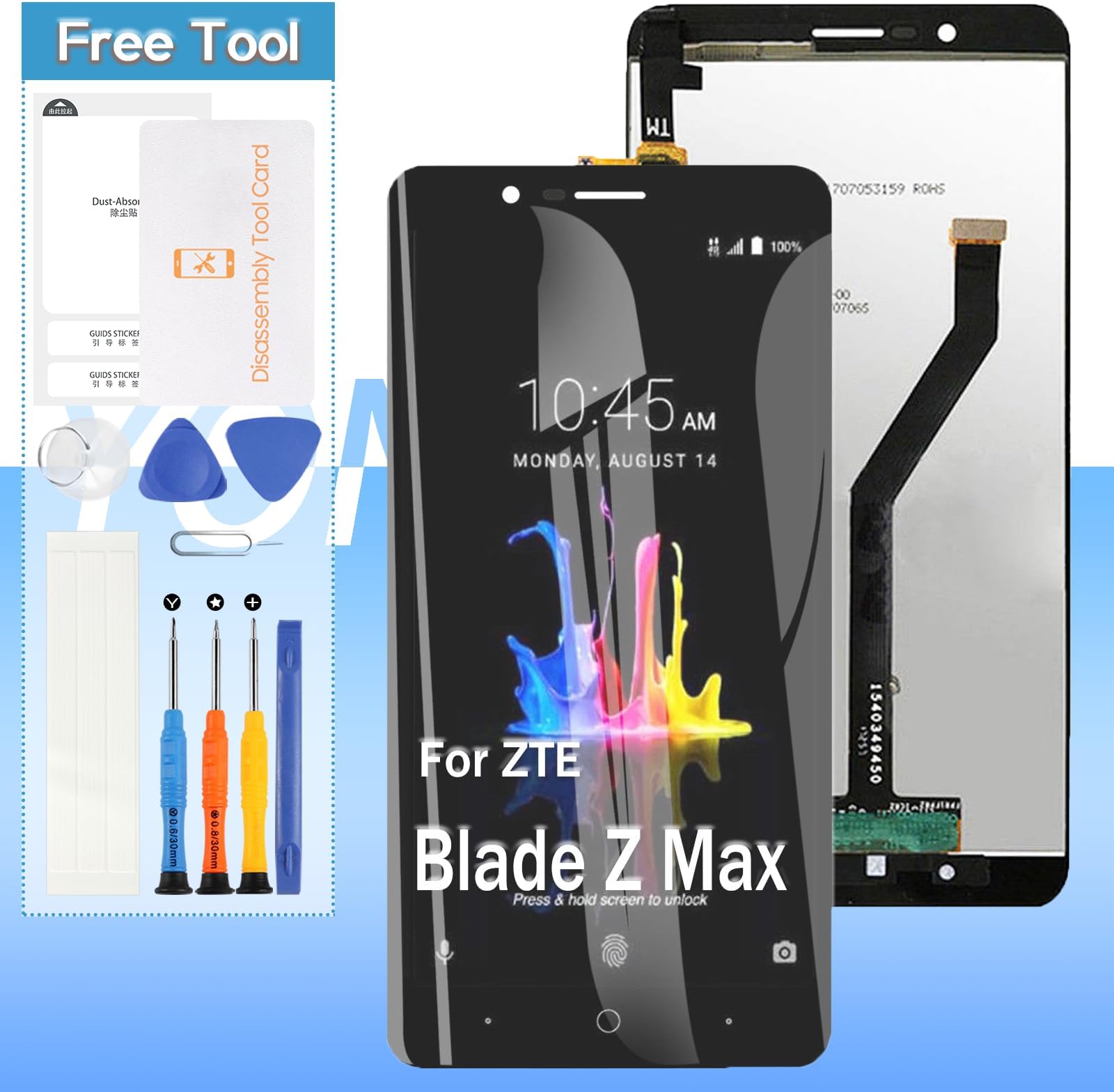 Screen Replacement for ZTE Blade Z Max Z982/ZMax Pro 2/Sequoia LCD Display 6.0" Touch Digitizer Replacement Assembly | 6.5''| Free Tools|