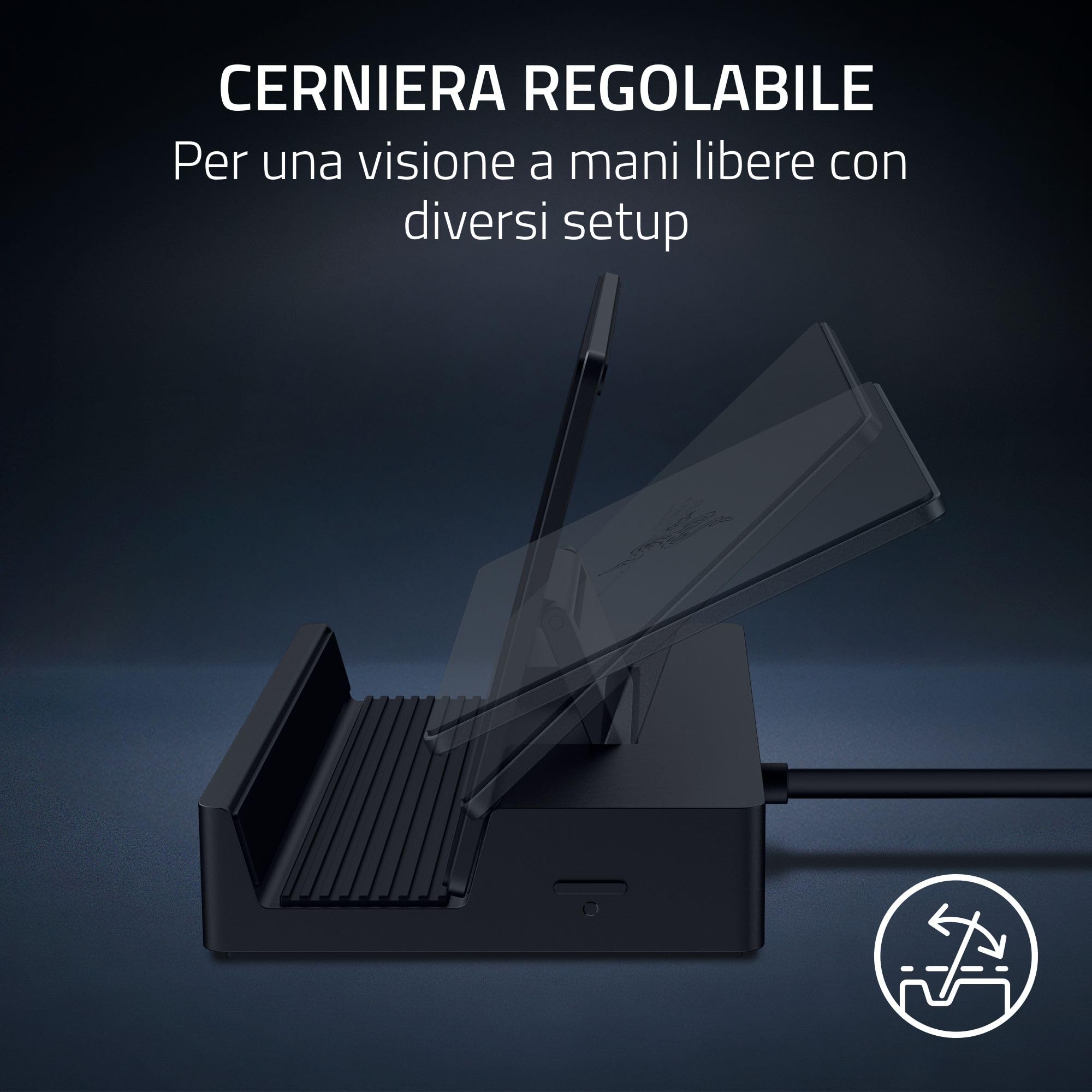 Razer Handheld Dock Chroma - Hub di ricarica HDMI 6 porte per dispositivi mobili di gioco o tablet (3x USB-A, 1x HMDI, 1 USB-C 100W Passthrough Charging, 1x GbE) Nero