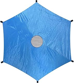 Dbvnnsy 8ft Trampoline Tent Cover, Sun Protection & Waterproof Oxford Shade Cover, Foldable & Easy to Install, Blue, Hexagonal