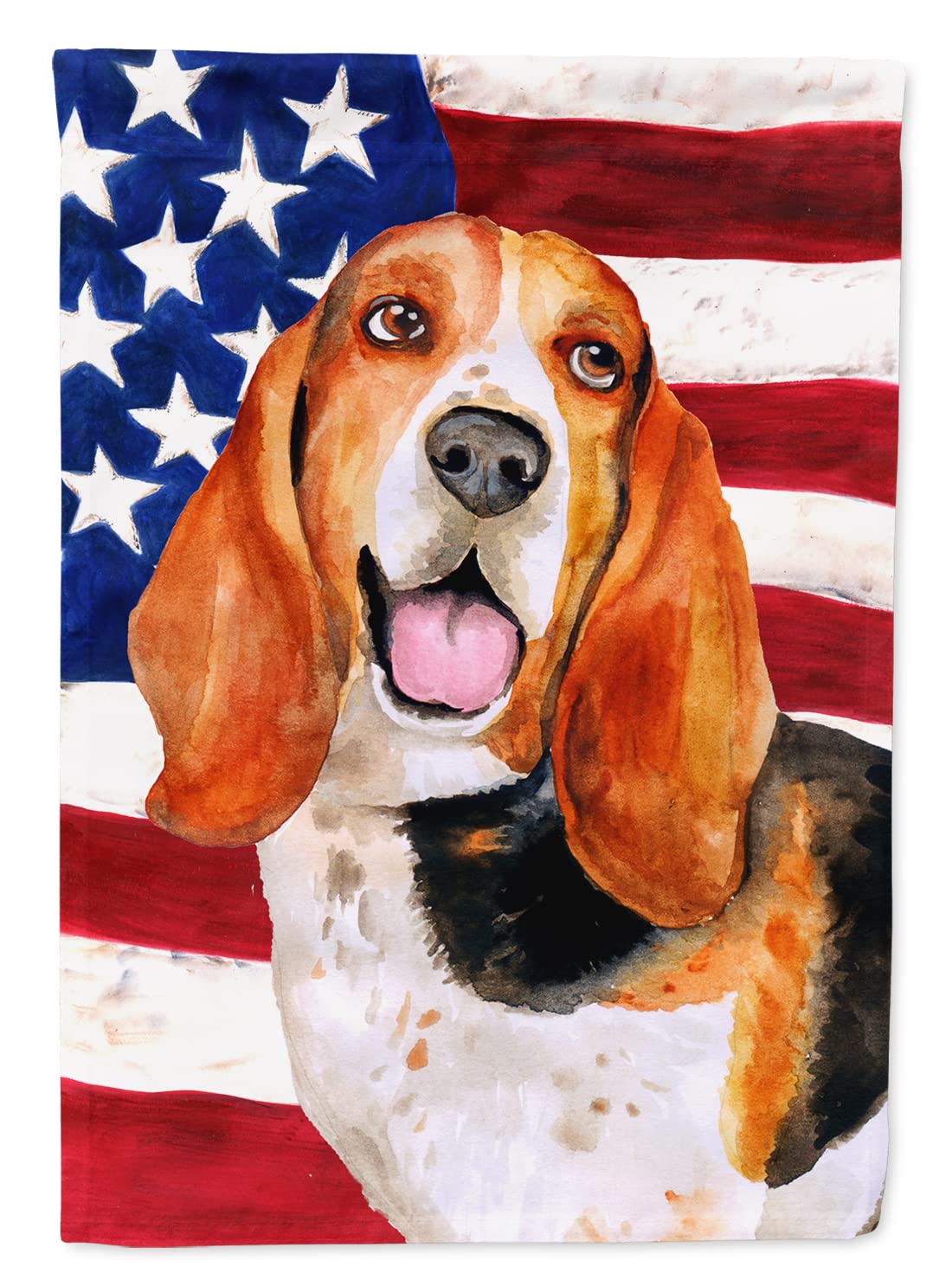 Basset Hound Patriotic toile d'art de qualité supérieure pour façade extérieure