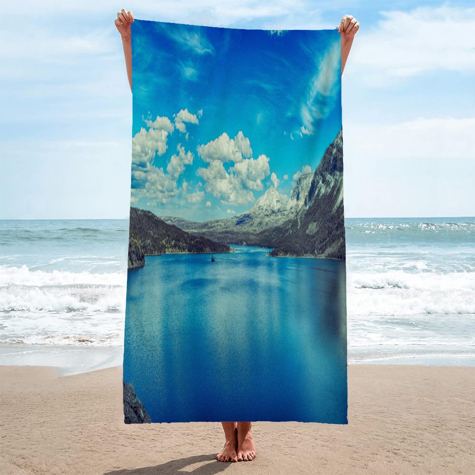 Toalla Playa Azul Toallas Playa Grande Microfibra Anti Arena Agua De Lago Playa Toallas para NiñA NiñO Adulto Piscina Toalha de Praia Mujer Hombre 200x200cm