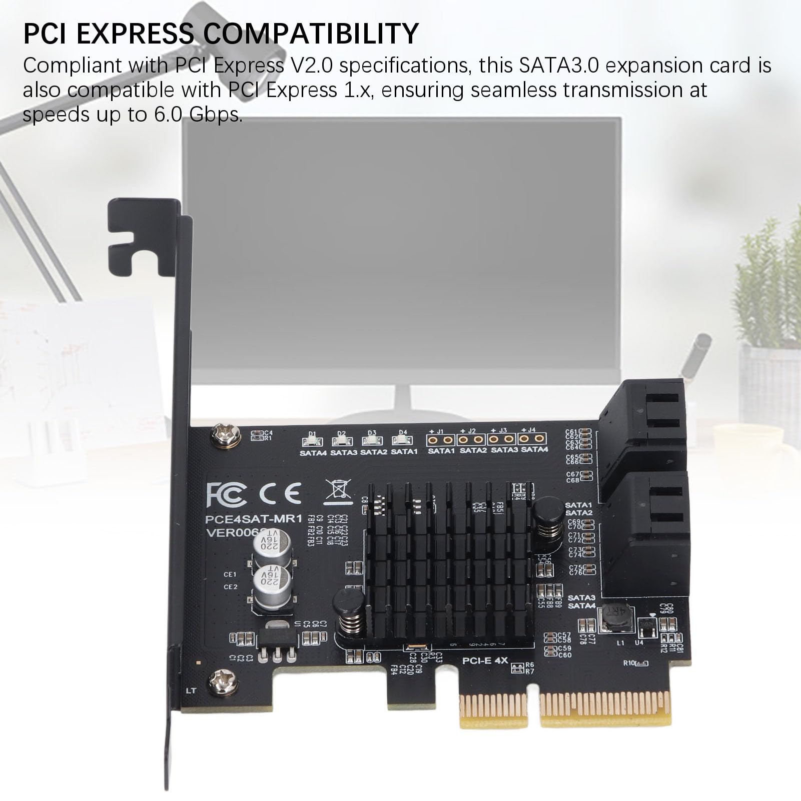 Carte D'extension PCI-E vers Sata3.0, Carte SATA 4 Ports, Adaptateur D'extension 6 Gbit/s, Chipset 88SE9230, Carte RAID IPFS