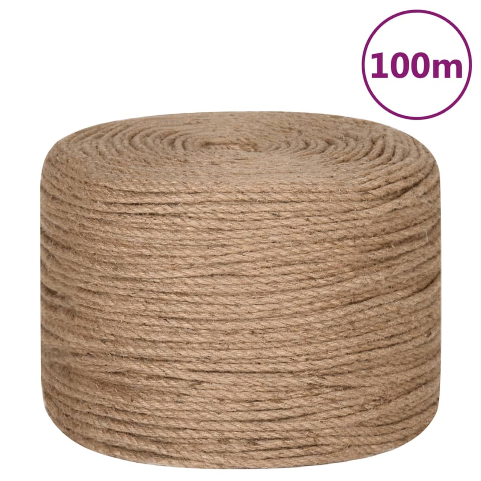 ZEYUAN Juteseil 100 m Länge 8 mm Stärke, Sisalseil, Pflanzenbinder, Baumpfahl, Baumstütze, Bindfaden Garten Reißfest, Hanfseil Gewebt, Garn Dickes Seil Kordel