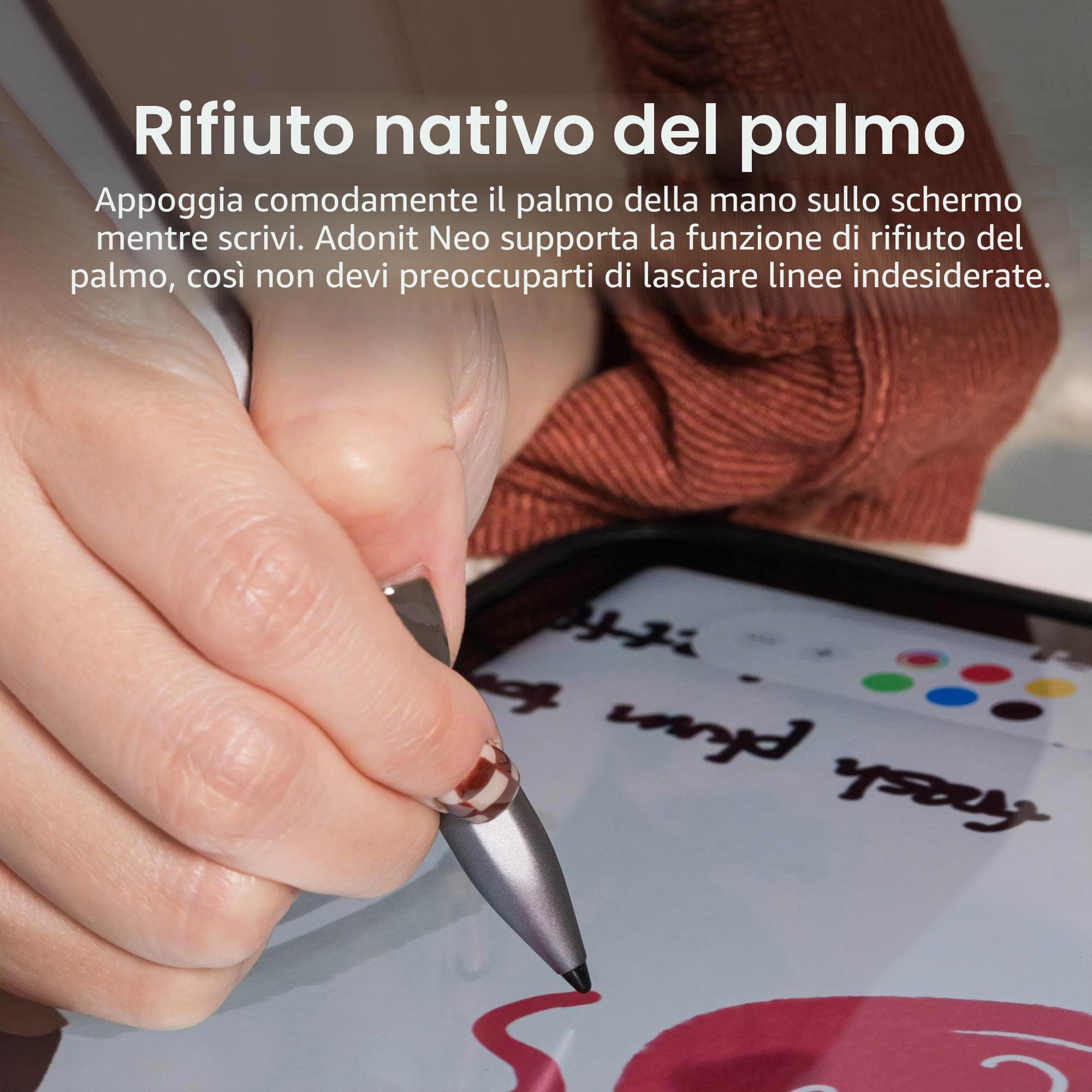 Adonit Neo, Penna Stilo Magnetica per iPad Con Palm Rejection, Active Digital Pencil, Compatibile Con Air 4/3, Mini 6/5th, 9/8/7/6, Pro 11/12,9", Grigio Siderale