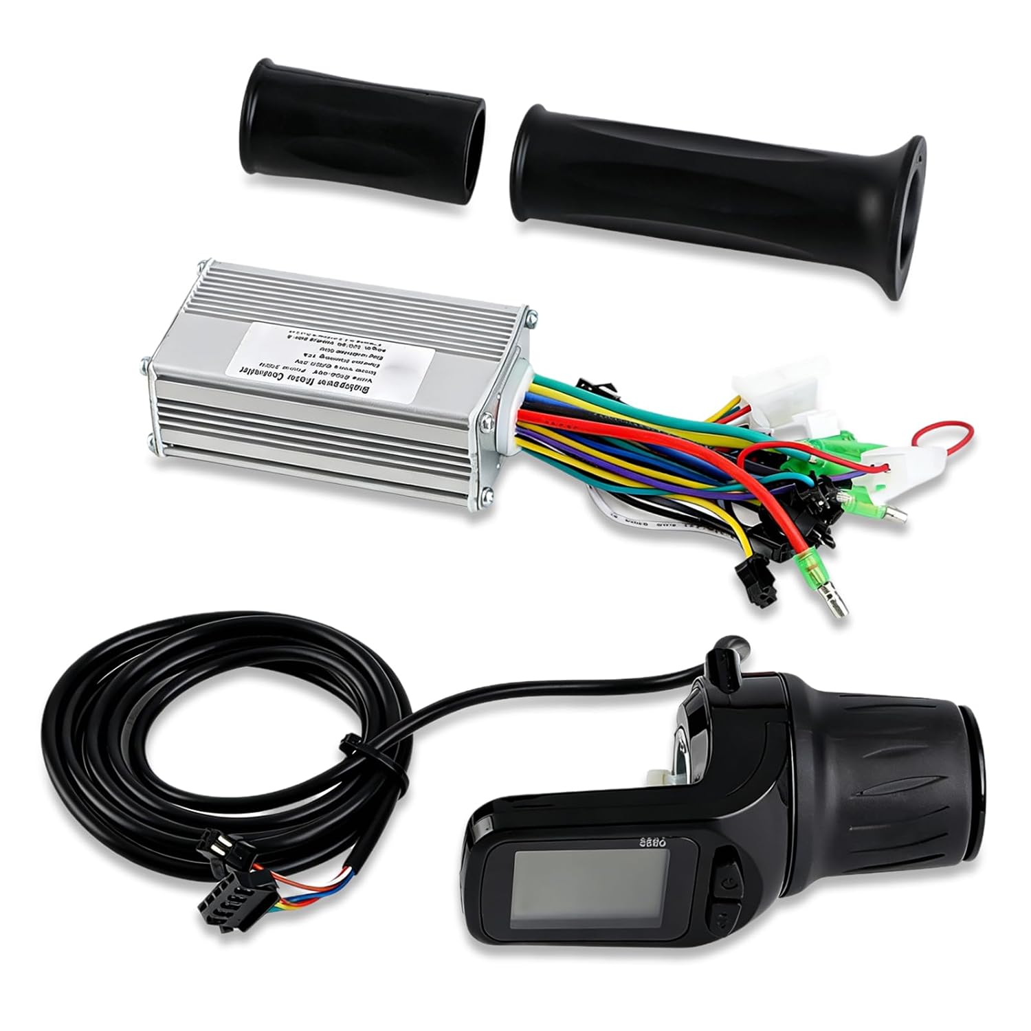 36/48V 250/350W Electric Bicycle Controller Set, Universal LCD Split Meter with Throttle Grip for 22.5mm/0.9in Handlebar Scooter Modification