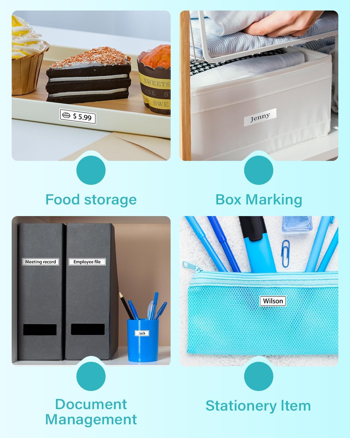 Label Maker Tape, TZe Tz Tape 12mm 0.47 Laminated White Replace for P Touch Label Tape TZe-231 1/2" Black on White TZE231 for Brother Ptouch PT-D220 D210 H110 D200 D400 1280 D600, 12mm x 8m, 6-Pack - Image 6