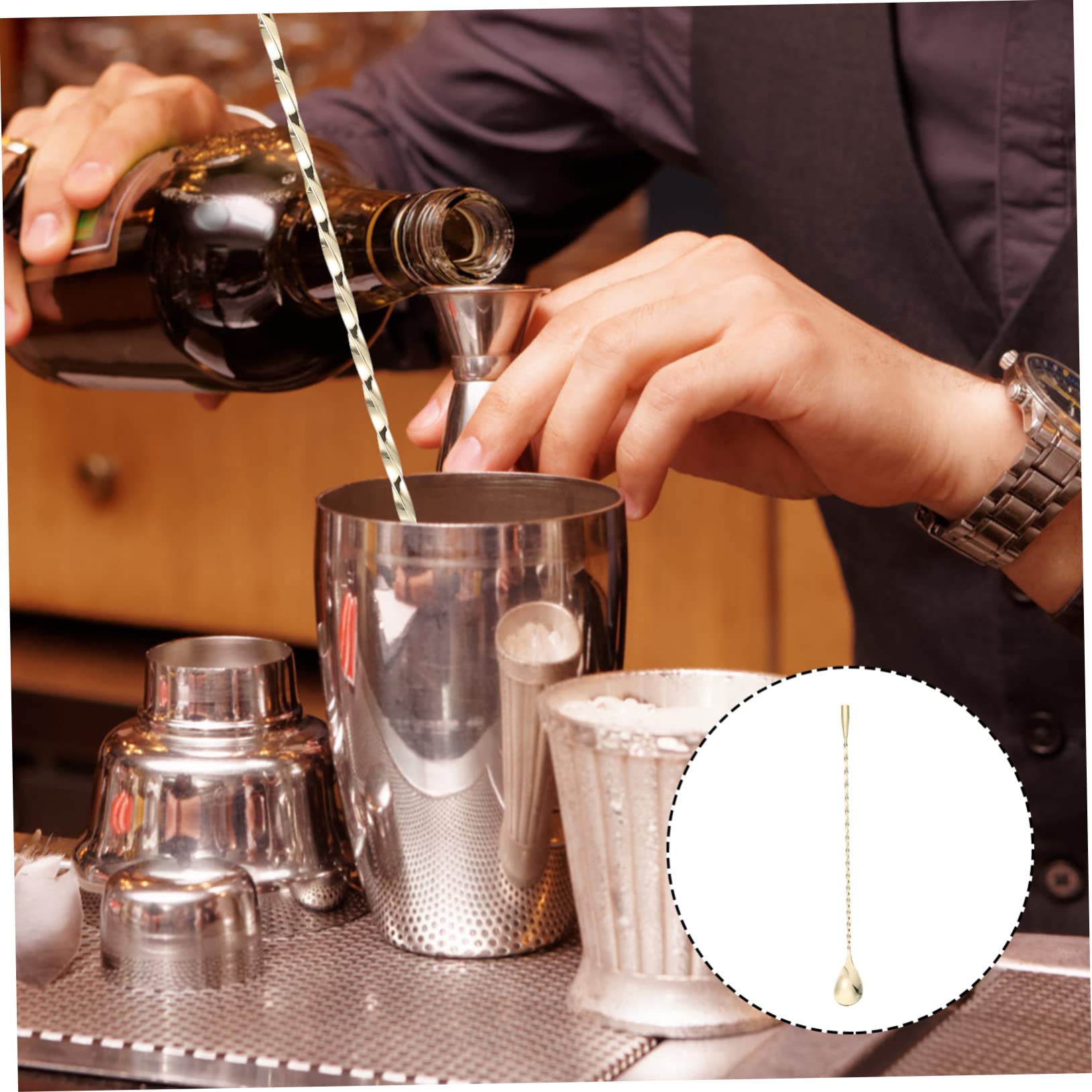 ABOOFAN 3 Pz Cucchiaio Da Bar Cocktail Acciaio Inossidabile Bevande Bicchiere