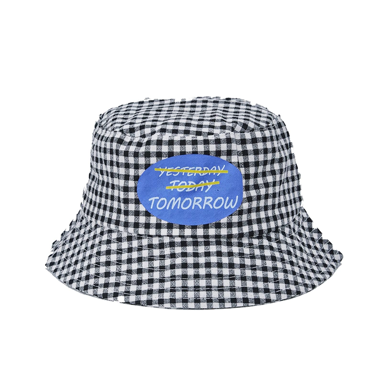 Kinder-Sommerhut, Kinder-Fischerhut, Jungen- und Mädchenhut, Gezeiten-Baby-Gitter-Beckenhut, Sommer, Frühling und Herbst, Baby-Druck, Sonnenschutz, Sonnenhut (Schwarz S 6 24M)