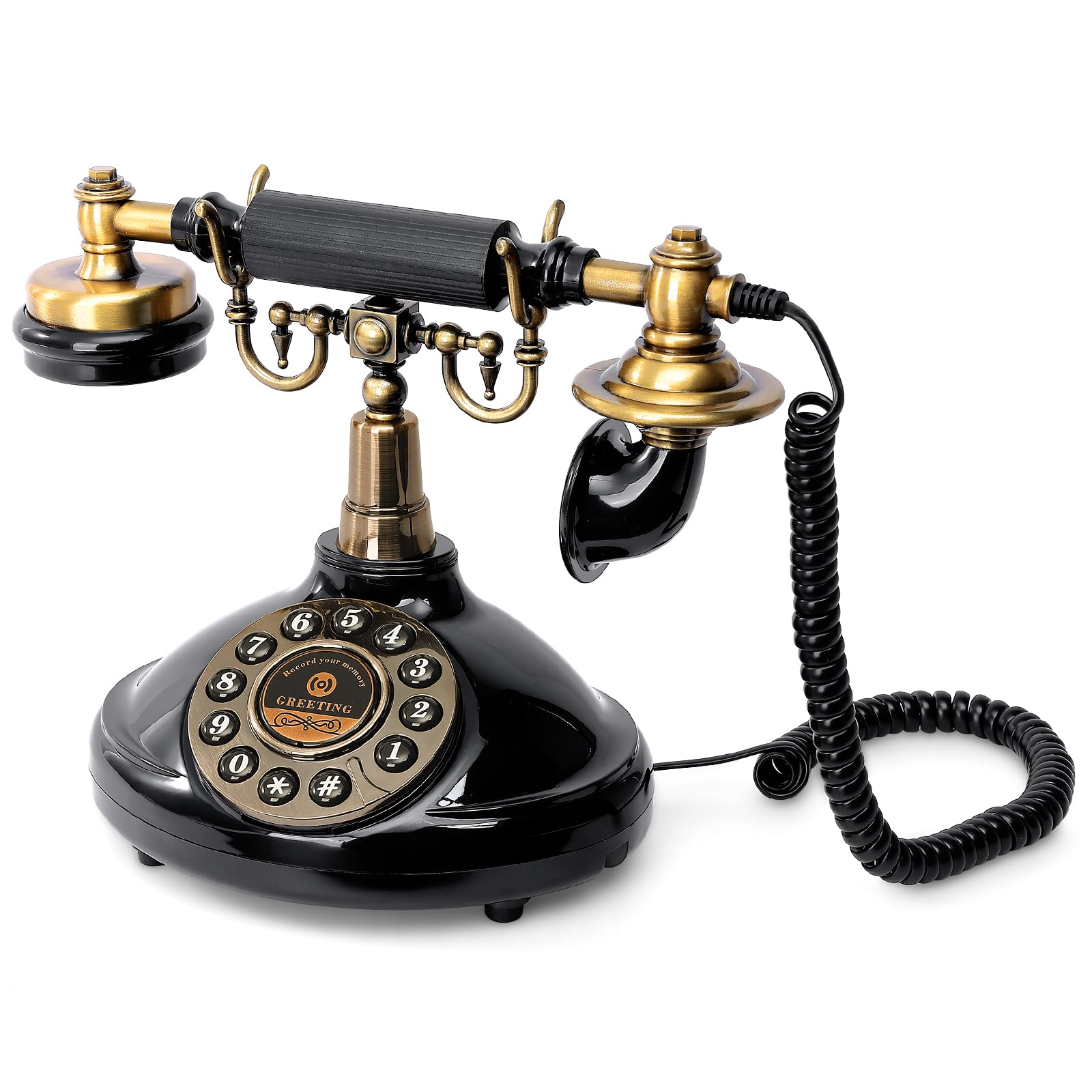 Audio Guest Book Phone – Customizable Voice Message Recorder for Weddings, Parties, Birthdays & Special Occasions(Black)