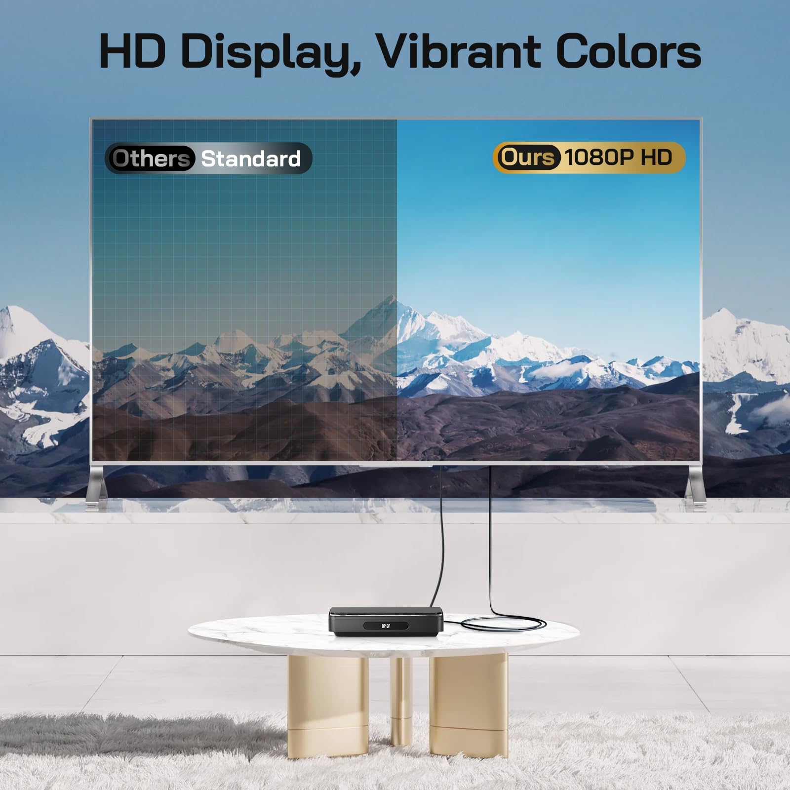 WOLFANG Lecteur DVD pour TV avec HDMI, Full HD Multi-région, télécommande et câble de Type C, Lecteur CD pour système stéréo Domestique, Port USB