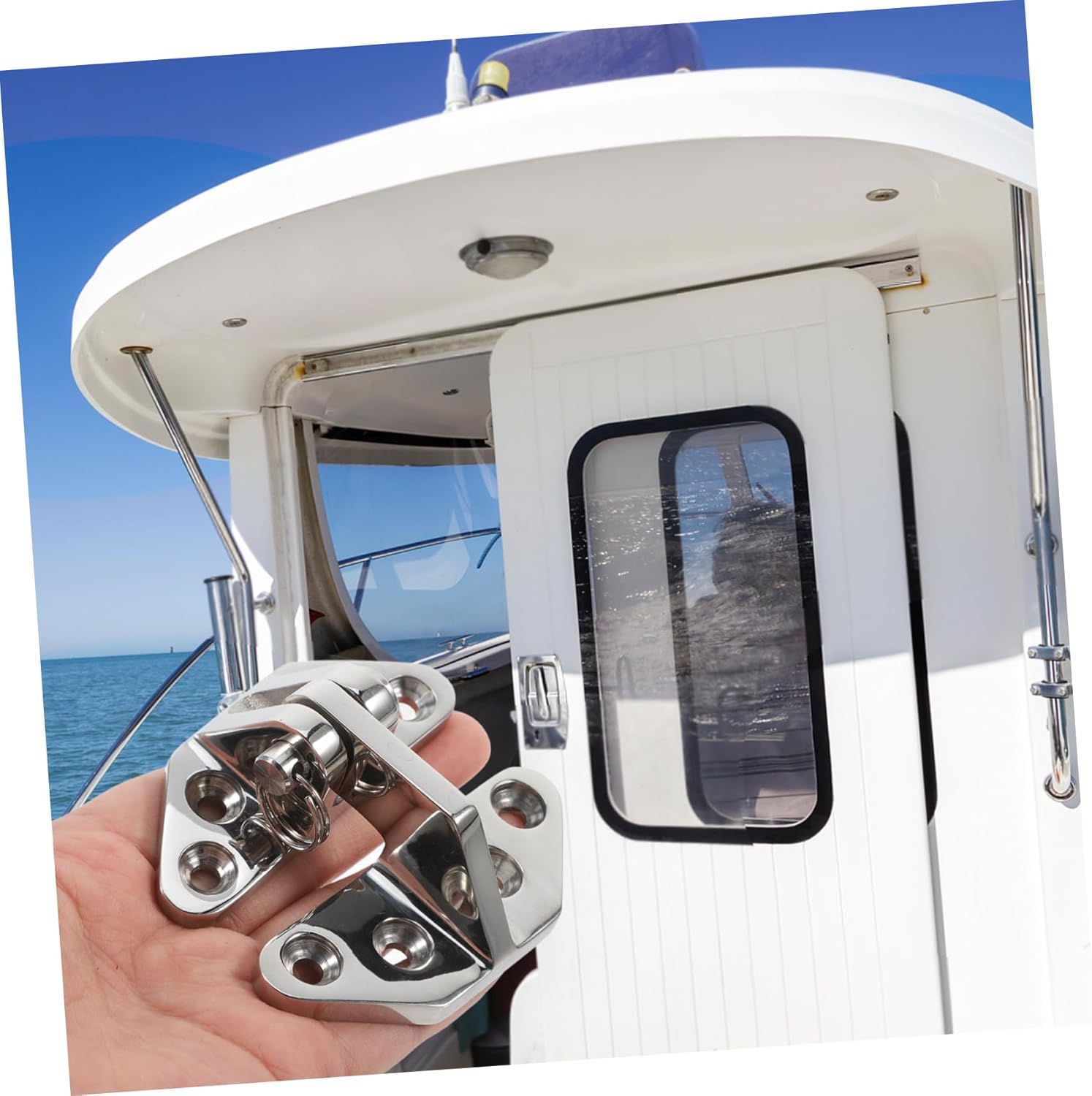 2pcs Heavy Duty Hinges Stainless Steel Deck Hinges for Yacht and Boat Hatch Screws for Deck Cabinets and Projects