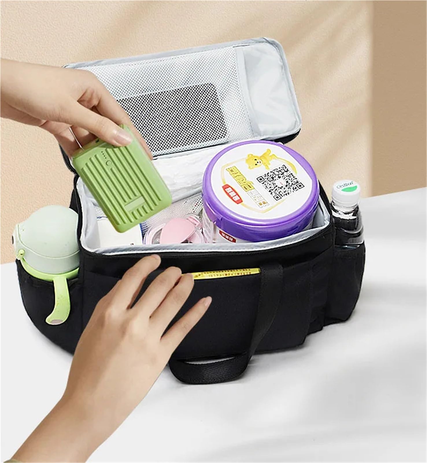 Bolso Carro Bebe Soporte Universal for bolsa de cochecito, bolsa de pañales de mamá multifuncional, organizador de carrito, accesorios de almacenamiento for cochecito, bolsas for cochecito de viaje(Si