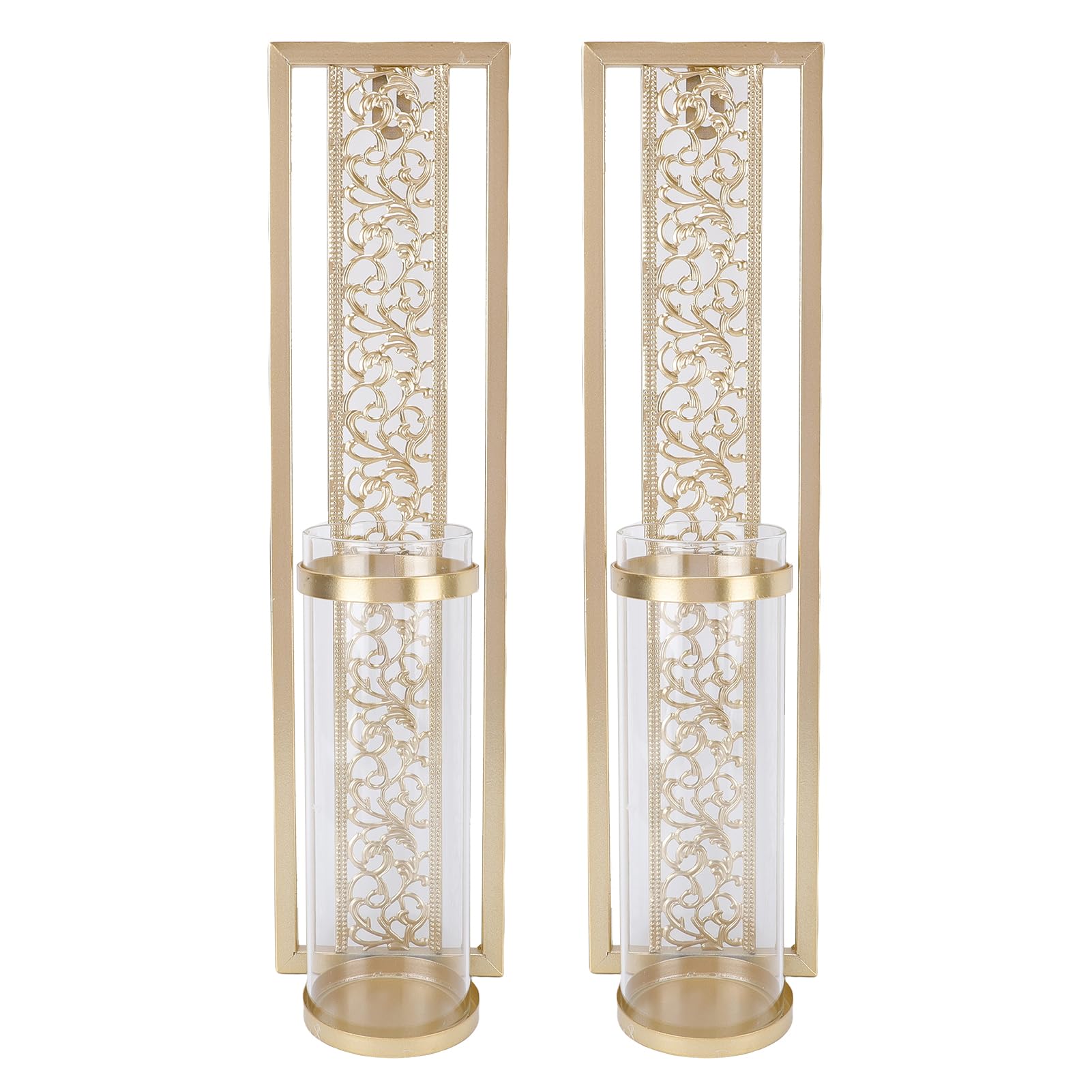 Candelabros de pared de metal dorado para iluminar y decorar tu salón con elegancia