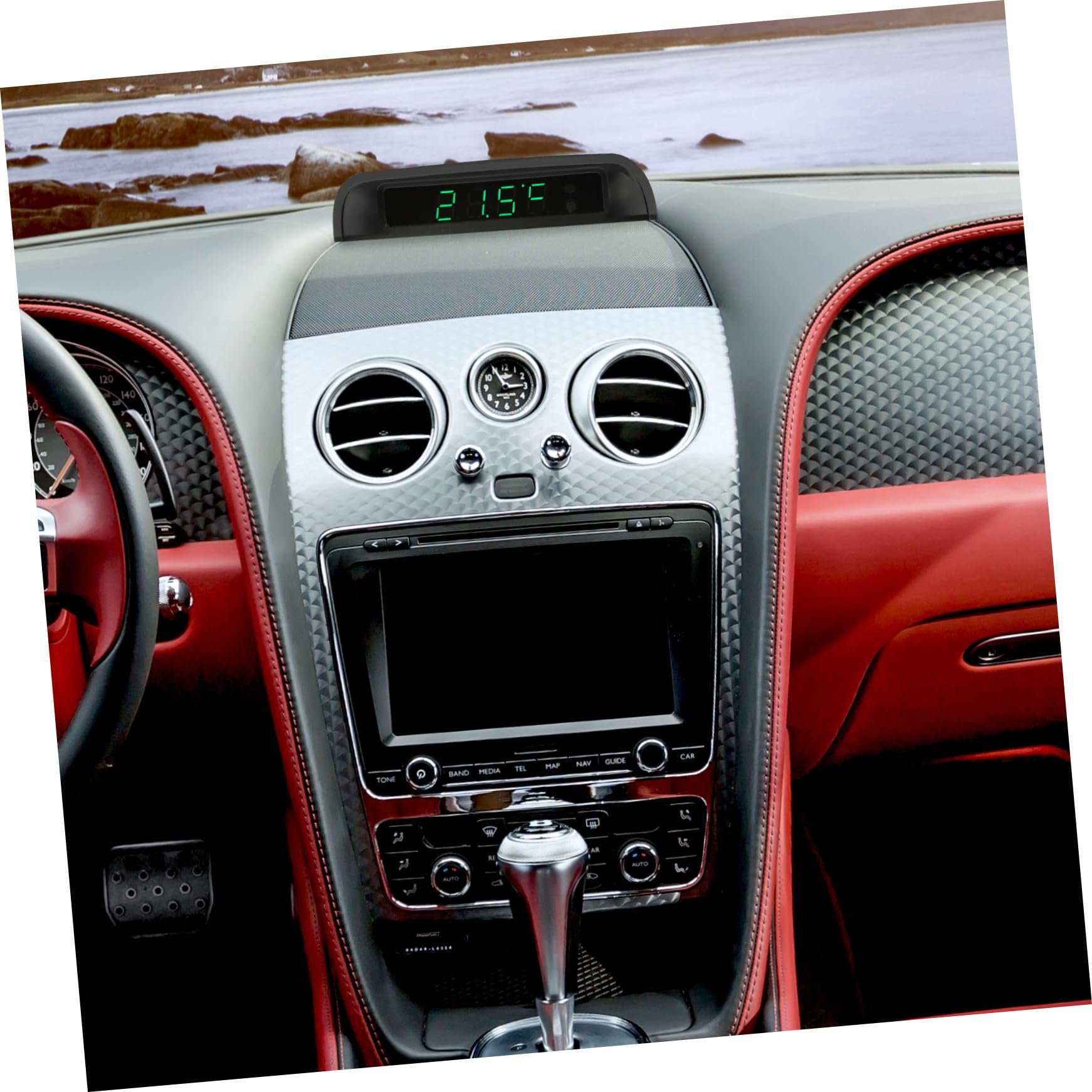 OUNONA 3 Piezas reloj electronico solar reloj del tablero del coche reloj digital de coche termómetro coche termometro para coche relojes termómetro digital reloj de alta precisión número