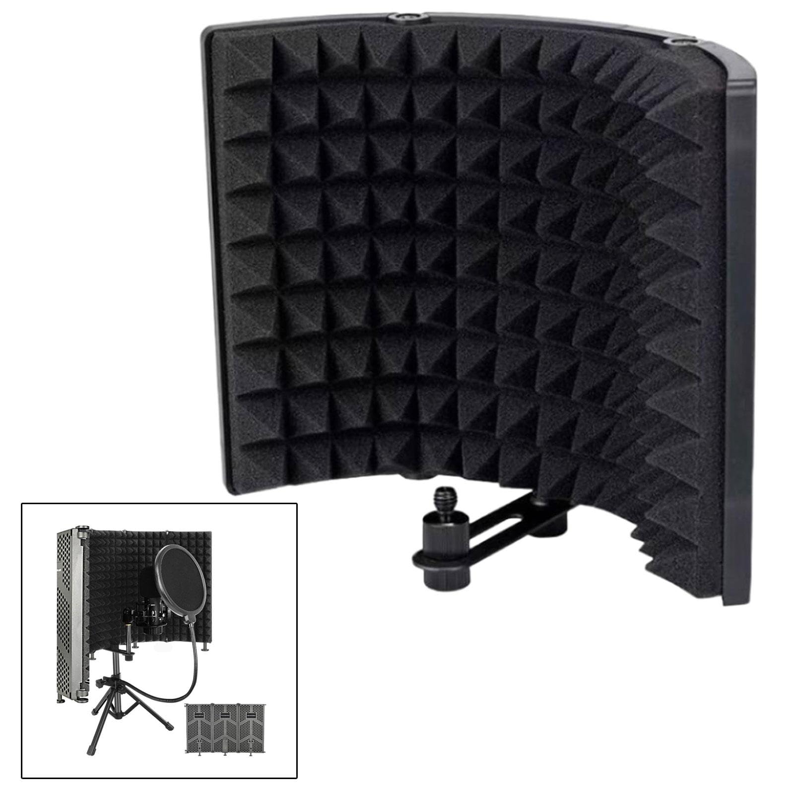 Panneau D'Enregistrement Vocal Insonorisant Réglable Pliable Bouclier De Microphone D'Isolation