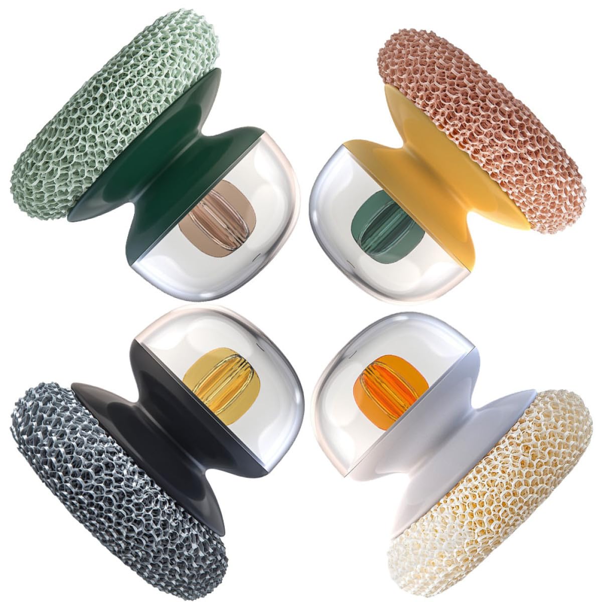 Angoily 4 Stück Topfreinigungsset Spülbürsten aus Nylon mit Langem Griff Haushalts Wokreiniger für Vielseitige Küchenreinigung Zufällige Farbe