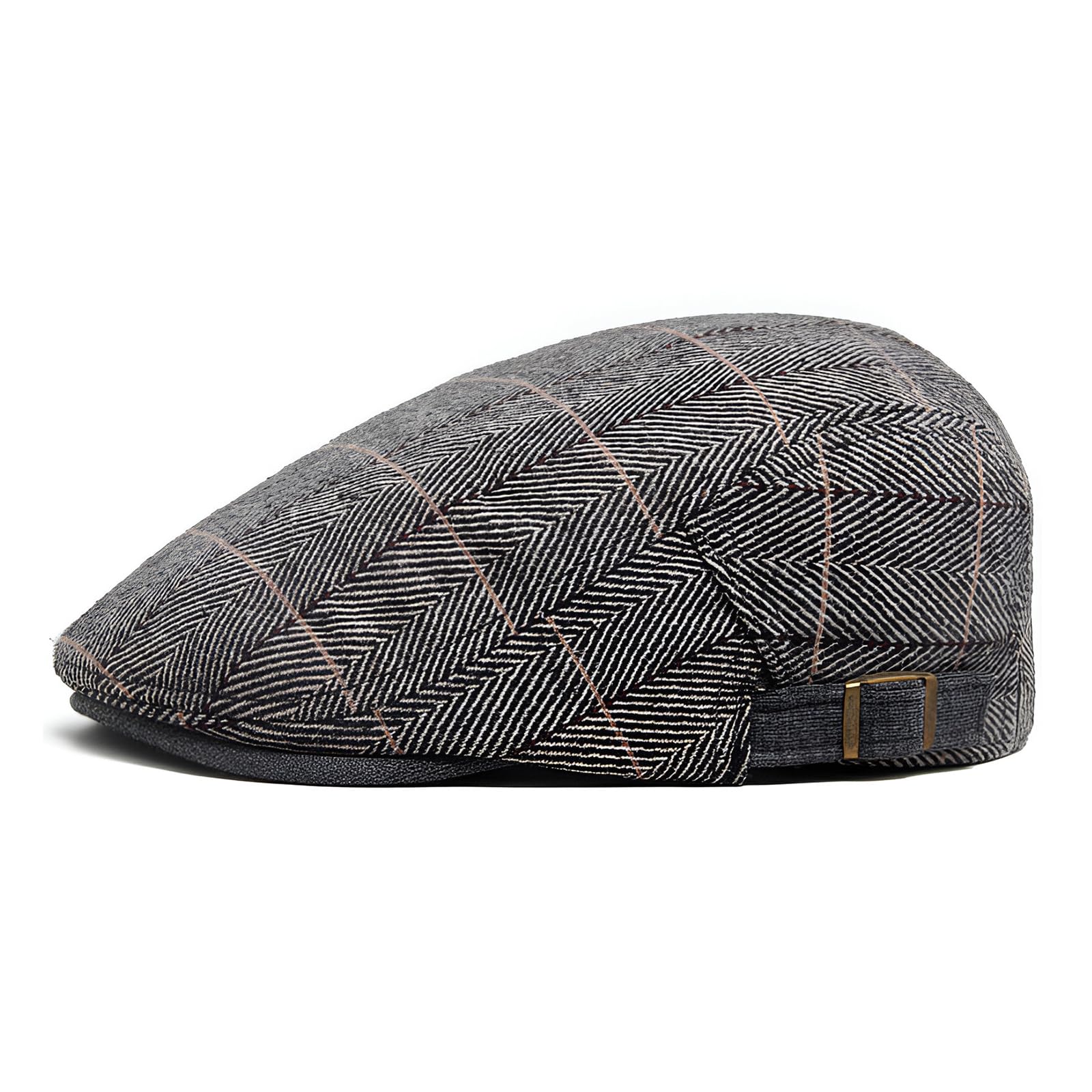 YAMEIZE Casquette Plate Rétro à Carreaux – Chapeau Baker Boy Homme Réglable, Style Peaky Blinders & Ivy