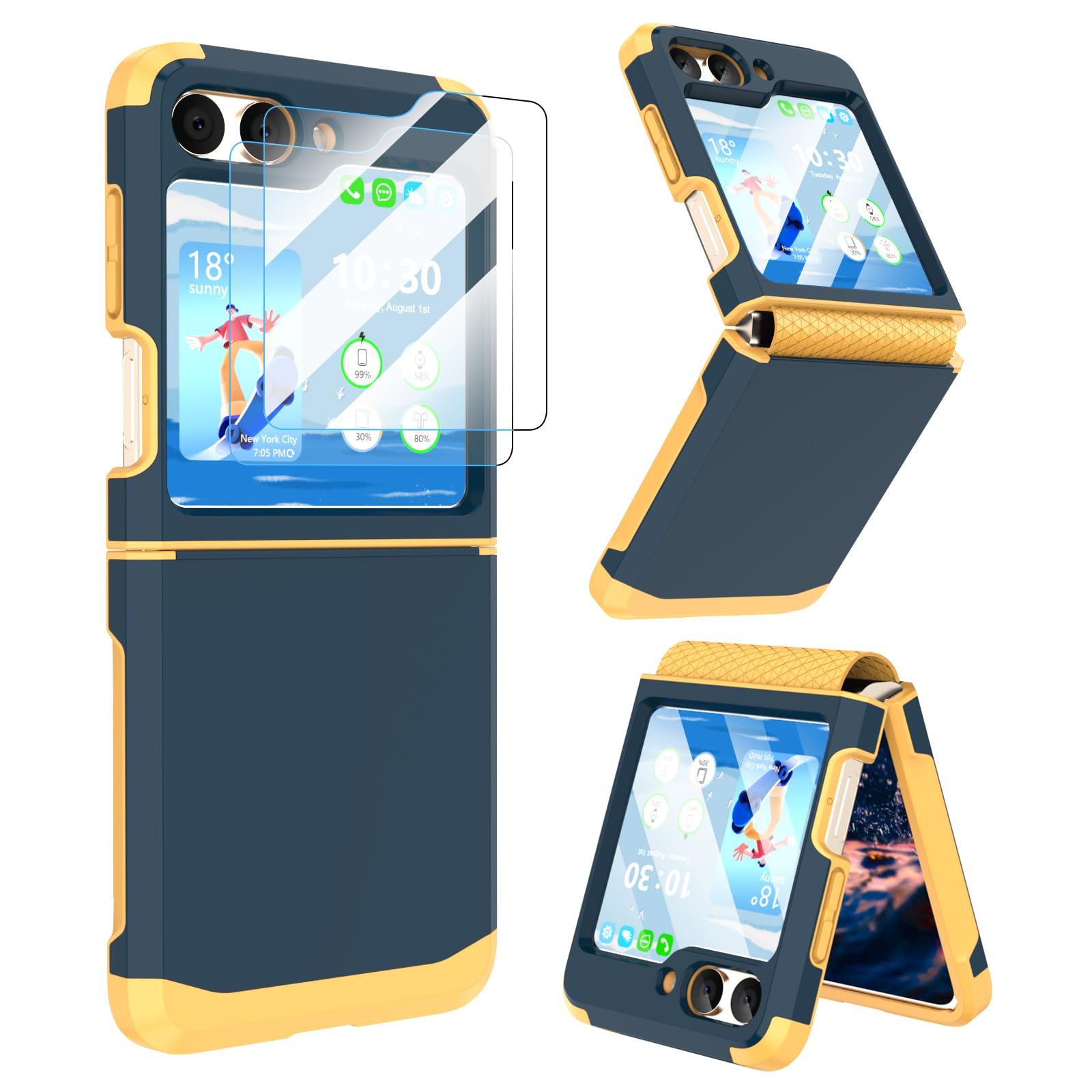 SQMCase Designed for Samsung Galaxy Z Flip 6 Case with Screen Protector & Hinge Protection for Galaxy Flip 6 Case Heavy Duty Protective Phone Case