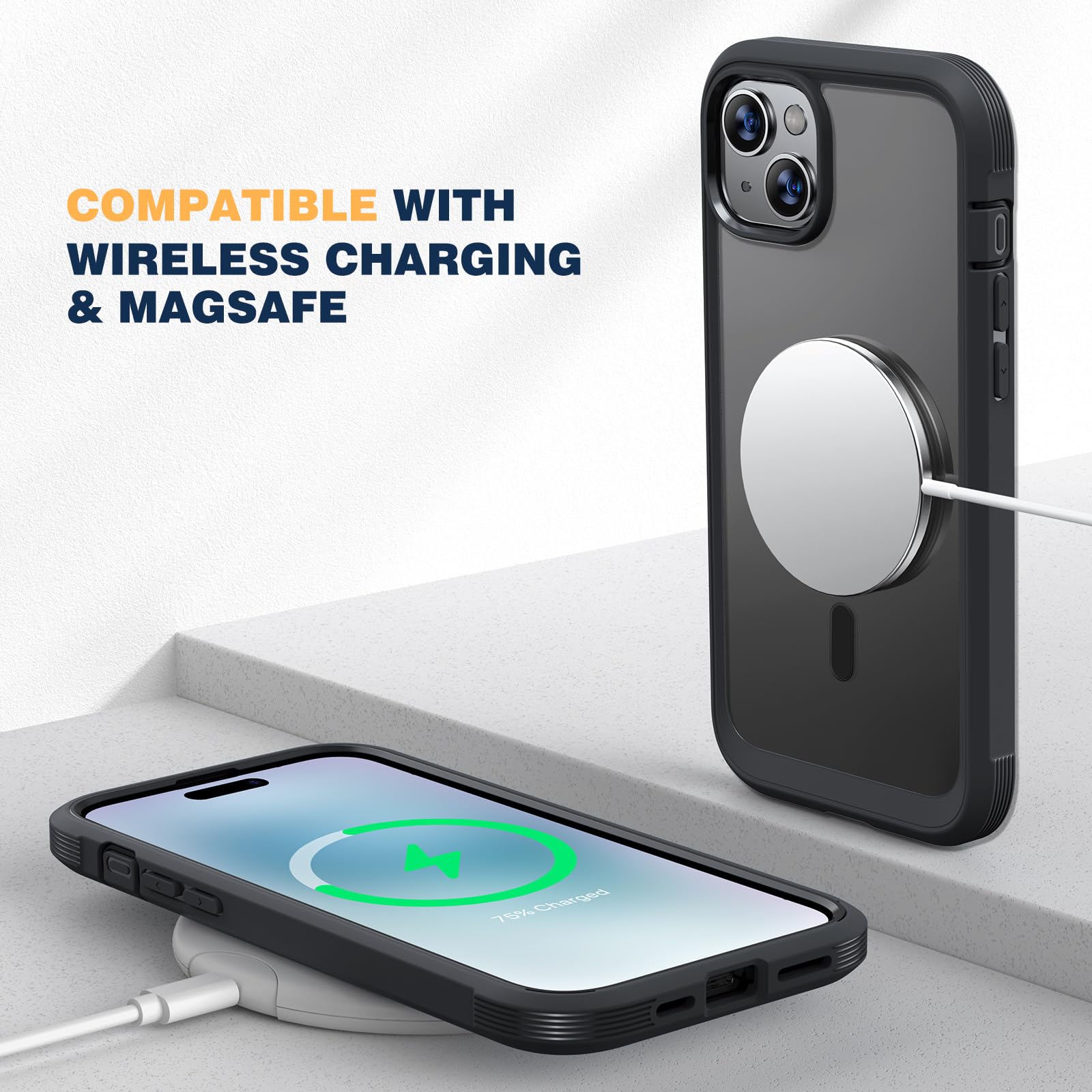 Diaclara Magnetic Designed for iPhone 15 Case, Compatible with MagSafe Built-in Touch Sensitive Anti-Scratch Screen Protector - Image 4