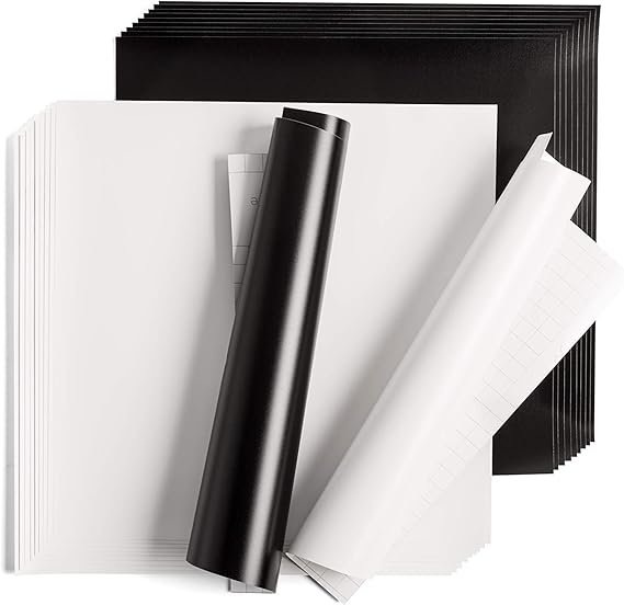 Cricut Premium 12"X12" Vinyl Value Pack 20/pkg-Basic, White, Sheets