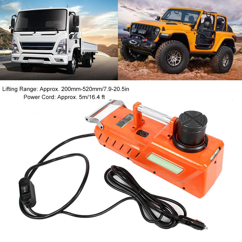Gato hidráulico eléctrico para Suelo de Coche, DC12 V, 15 T, Color Naranja, para Cambio de neumáticos de SUV, Coches, Furgonetas y Camiones
