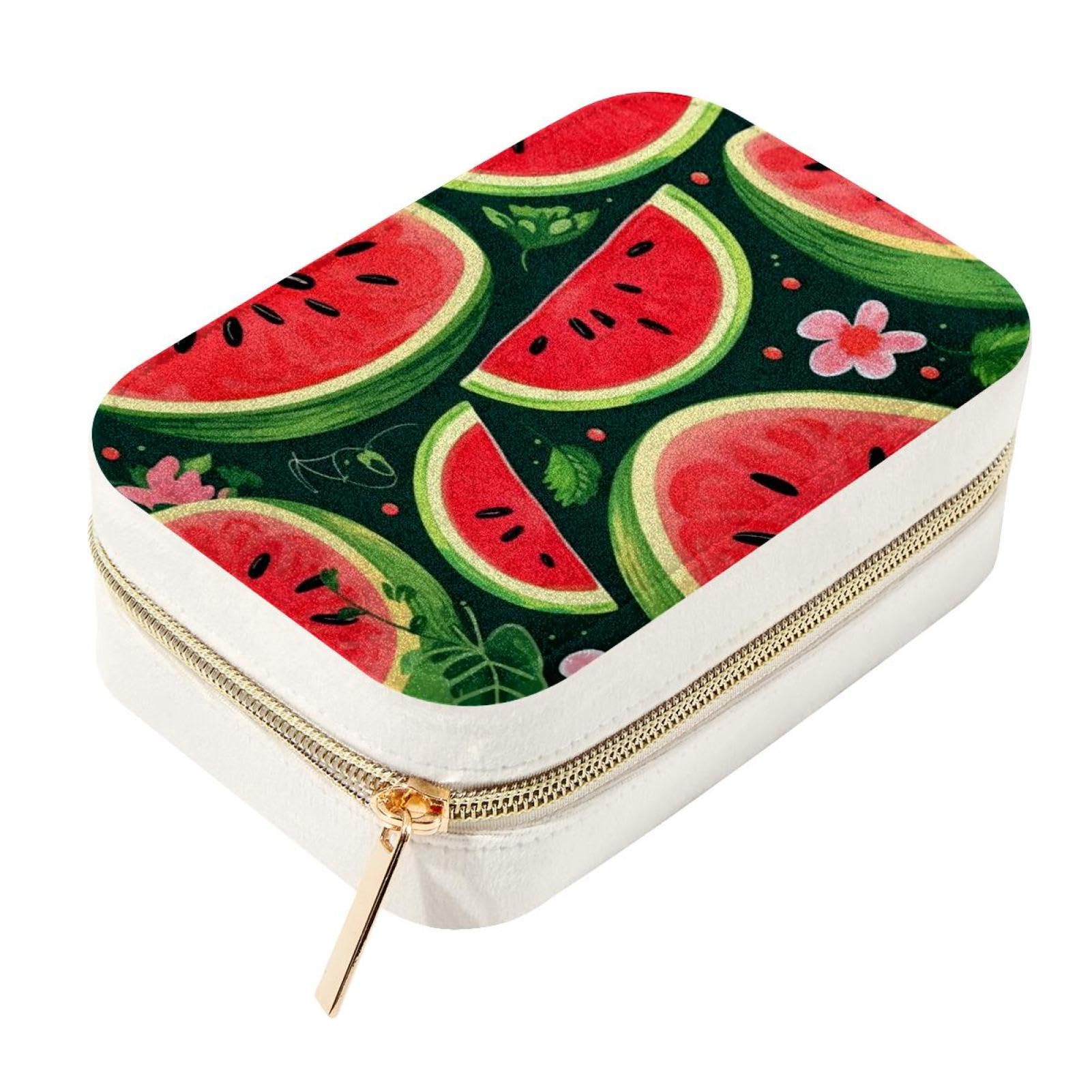 Boîte à bijoux pastèque, organiseur de rangement bagues et colliers