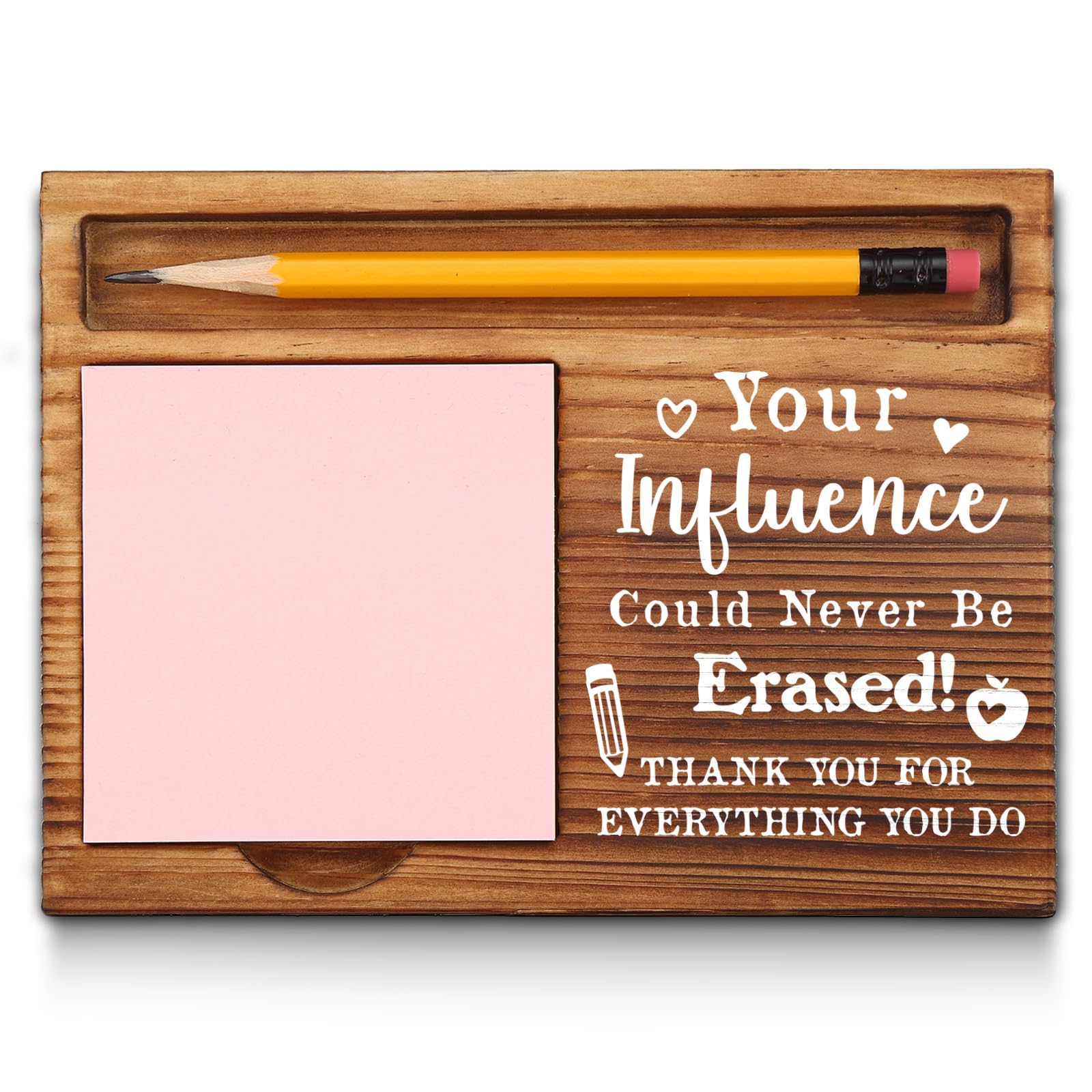 Inspirational Teacher Quotes Sticky Note Holder, Thank You Teacher Appreciation Gifts from Student Self-Stick Note Pad Holders GSH25