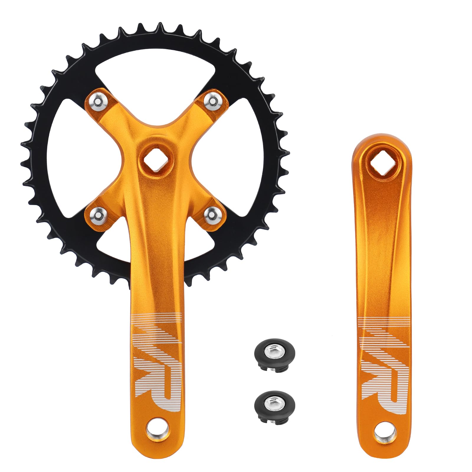 MEGHNA Bicycle Crankset Set 170mm Chainring Set 42T Universal for Single Speed and 6/7/8/9/10/11 Speed Bike, MTB BMX Road Bike (Gold) โ image 1