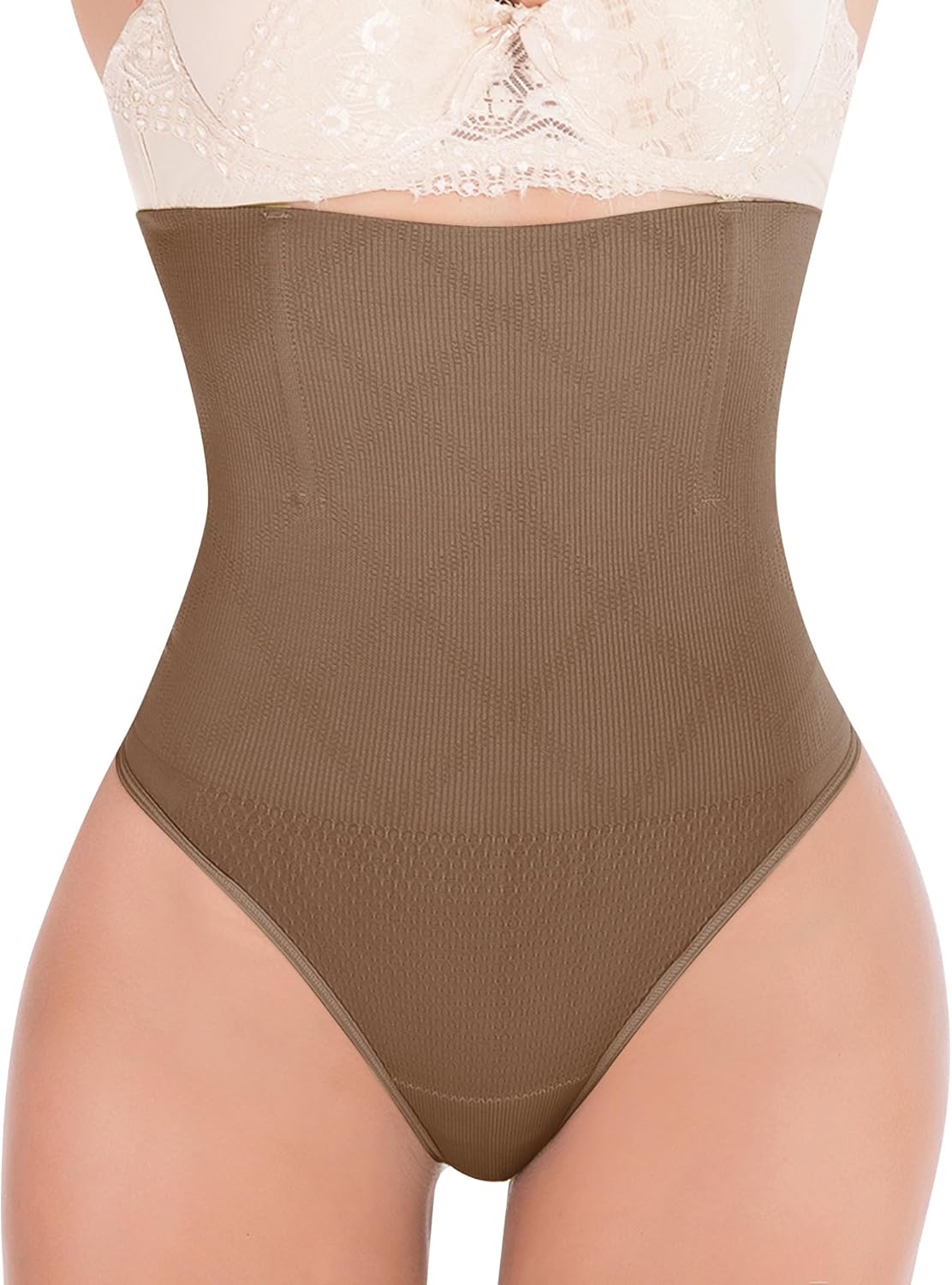 FLORATA Women's Thong Shapewear Tummy Control Butt Lifting Panties High Waist Body Shaper Briefs