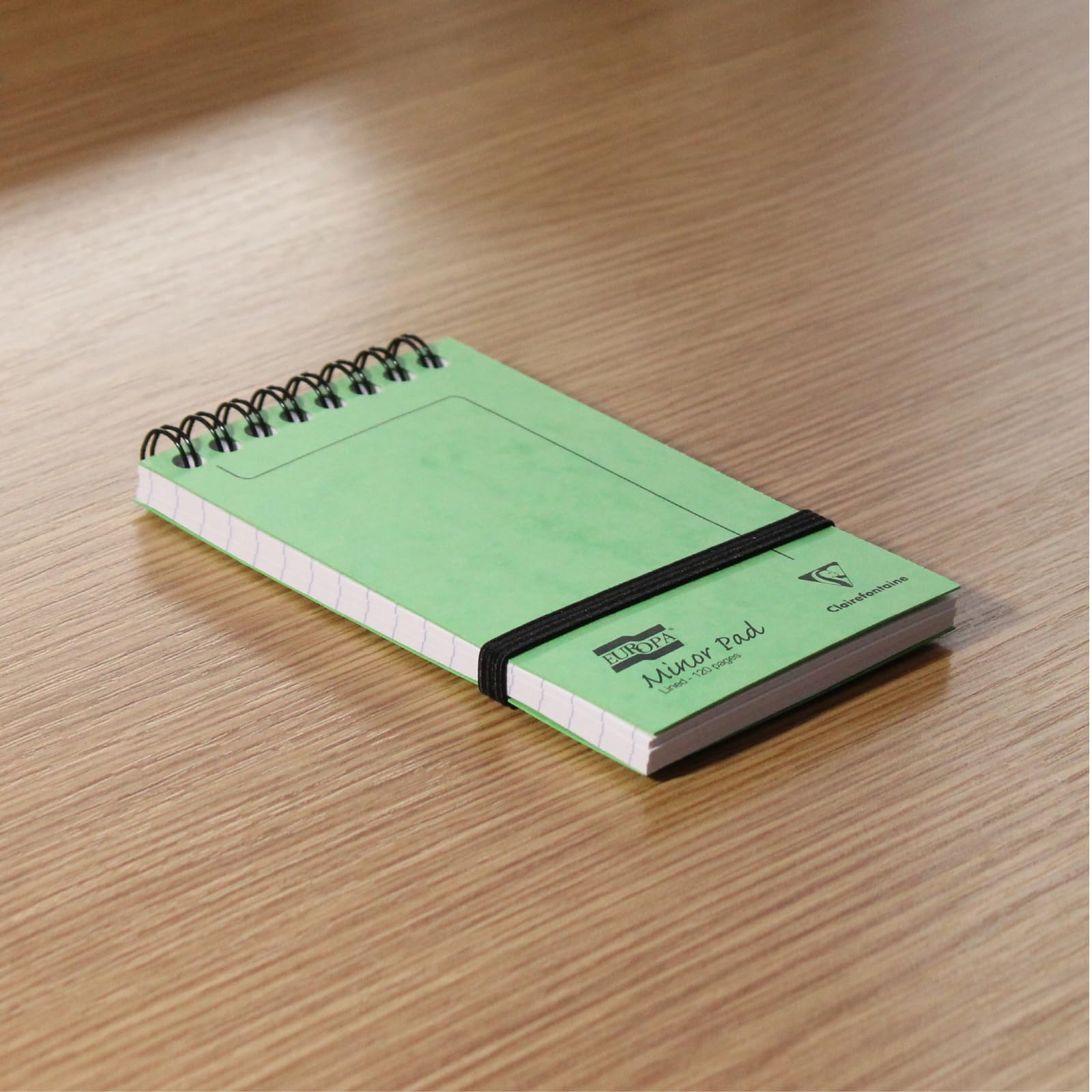 Clairefontaine 3151Z - Packung mit 20 Notizblöcken, mit Spiralbindung Minor Pad Europa 60 Blatt mikroperforiert 7,6x12,2 cm 90g liniert, Gummizugverschluss, sortierte Farben, 1 Pack