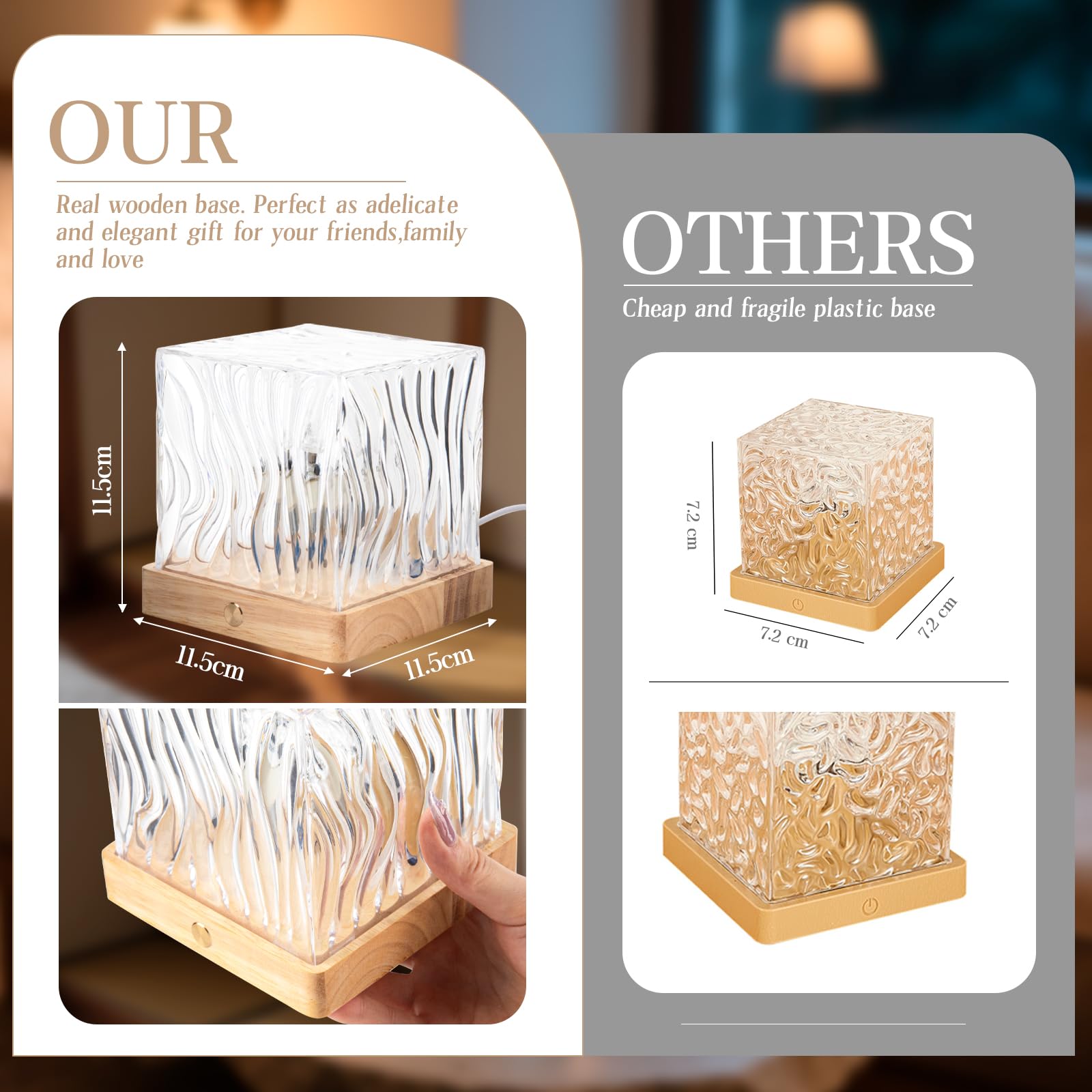 COPU Aurora Glow Lap, 16 Colors Ocean Wave Projector Cube Light W - View #3