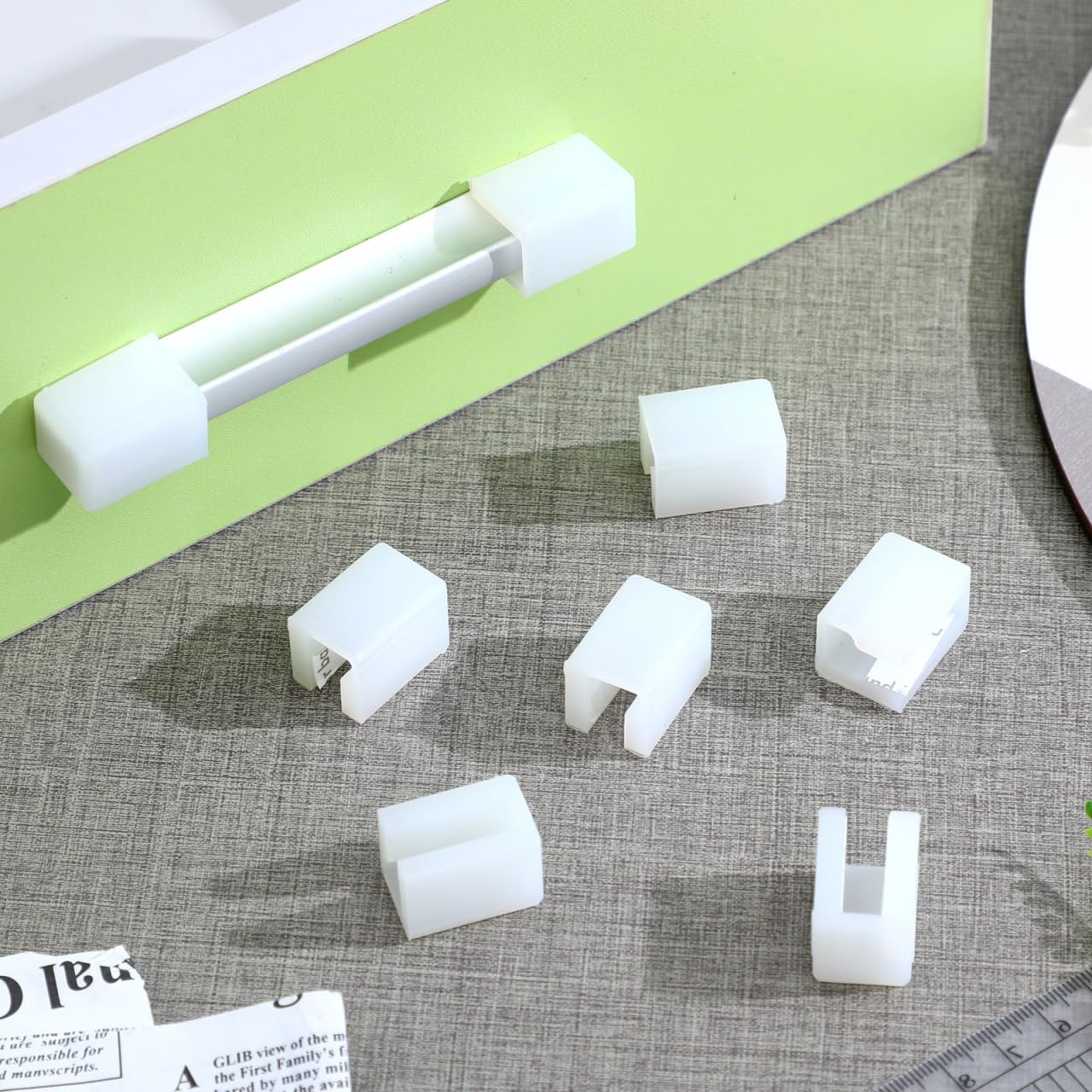 Hemoton 8 Pack Clear Silicone Drawer Handle Covers F Shape Corner Protectors for Baby Safety Guards for Cabinets Wardrobes Desks Easy Install image 3