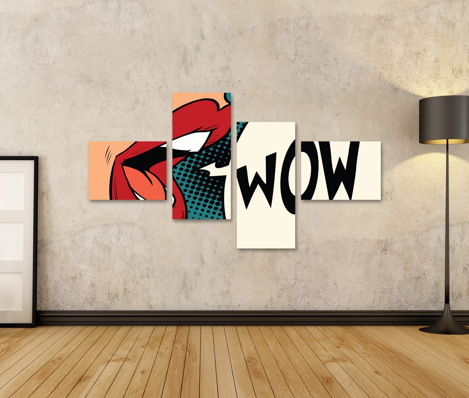 islandburner Quadro su tela Pop Art Mouth Wow! Cartone animato comico Quadri Stampe Immagini Murale Decorazione da parete