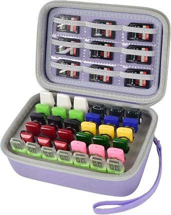 USB Flash Drive Case, SD Card & Memory Stick & Thumb Drives Pouch for SanDisk, for Samsung, Hard Shell Protective Storage Organizer - for IT Admins, Photographers & Film Crews - Box Only- Purple