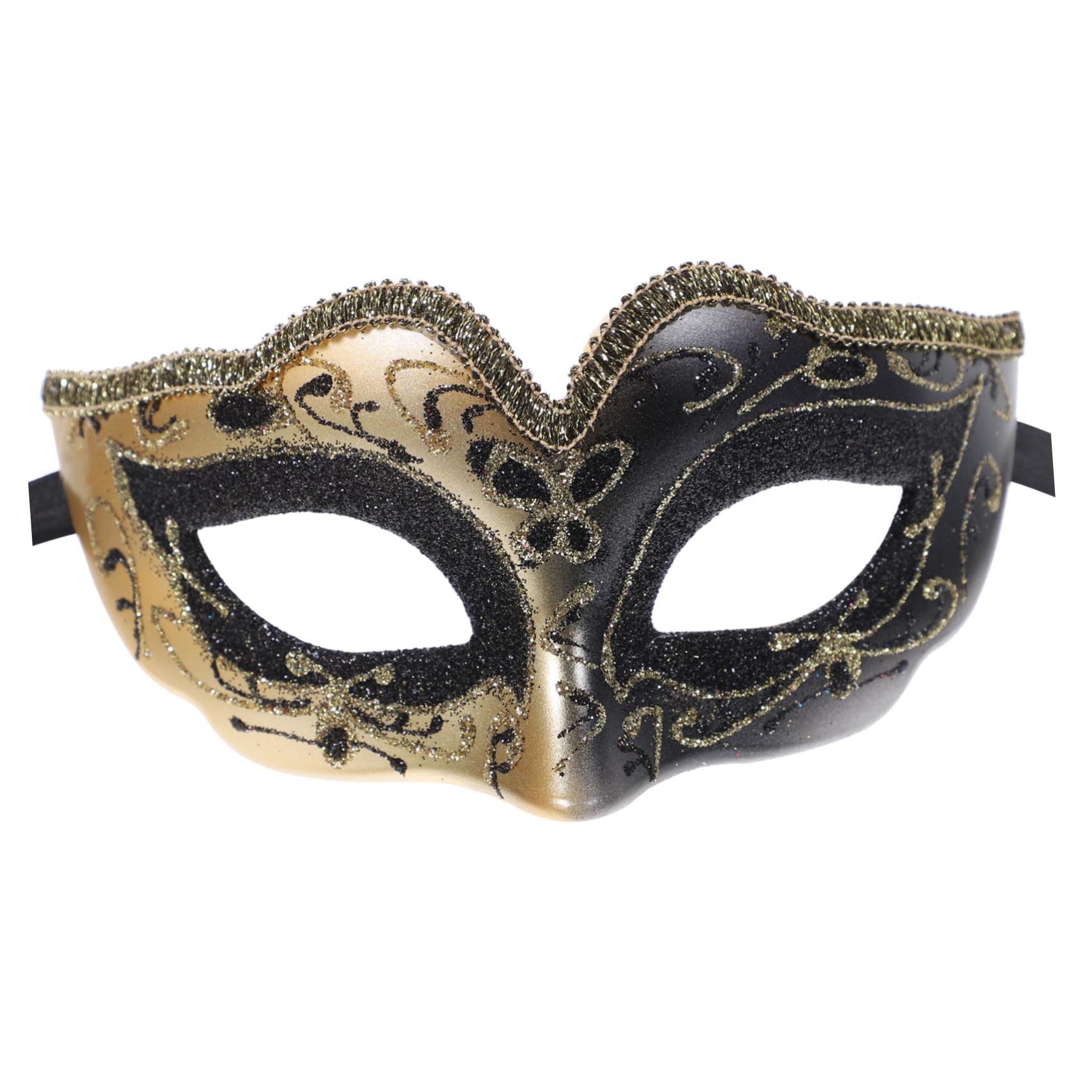ROMISBABA Kids Half Face Mask Carnival Masquerade Party Mask Halloween Mask Prop 16h-black