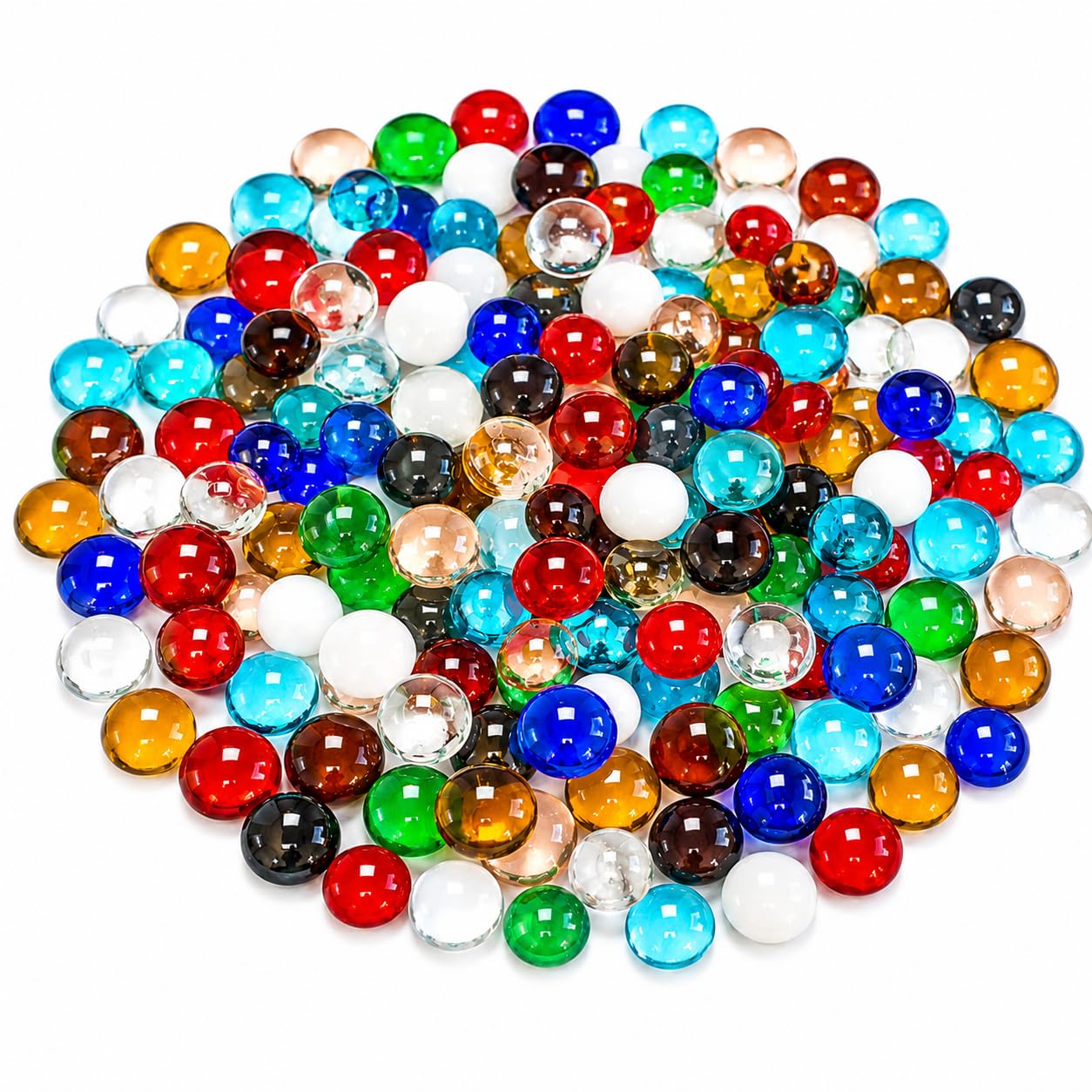 Deepton Glass Pebbles, 17-19mm 150 Pcs Glass Beads for Vases Approx 700g