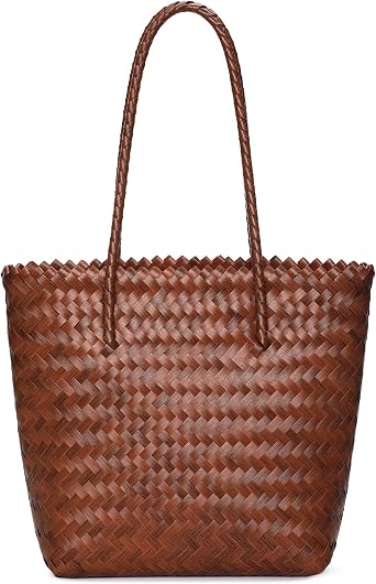 Tavaleu Straw Beach Bags for Women Tote Handbag Shoulder Hobo Bucket Bag | Lightweight, Foldable, PU Straps, Magnetic Closure, Zip Pocket, Reinforced Bottom, Summer Purse, Travel, Vacation, Daily Use