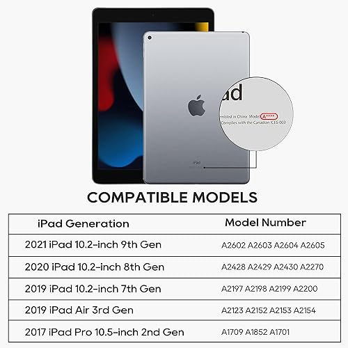 Miniatura 6 de Funda giratoria con teclado para Apple iPad 10.2 pulgadas 9 8 7, iPad Air 3 y iPad Pro 10.5 2 generación cubierta giratoria inalámbrica, soporte