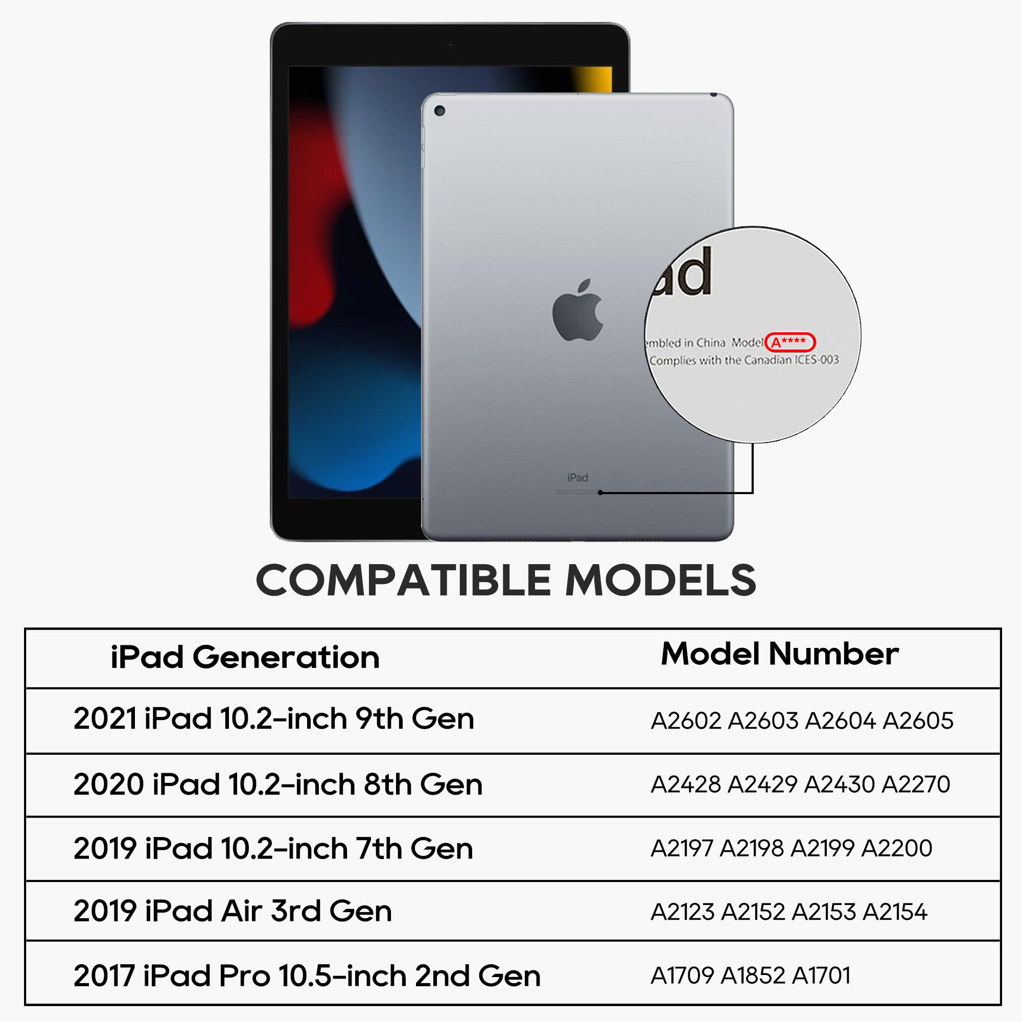 Edaiser Swivel Keyboard Case For IPad 10.2 Inch 9th 8th 7th Generation, IPad Air 3rd Generation And IPad Pro 10.5 2nd Gen - View #6