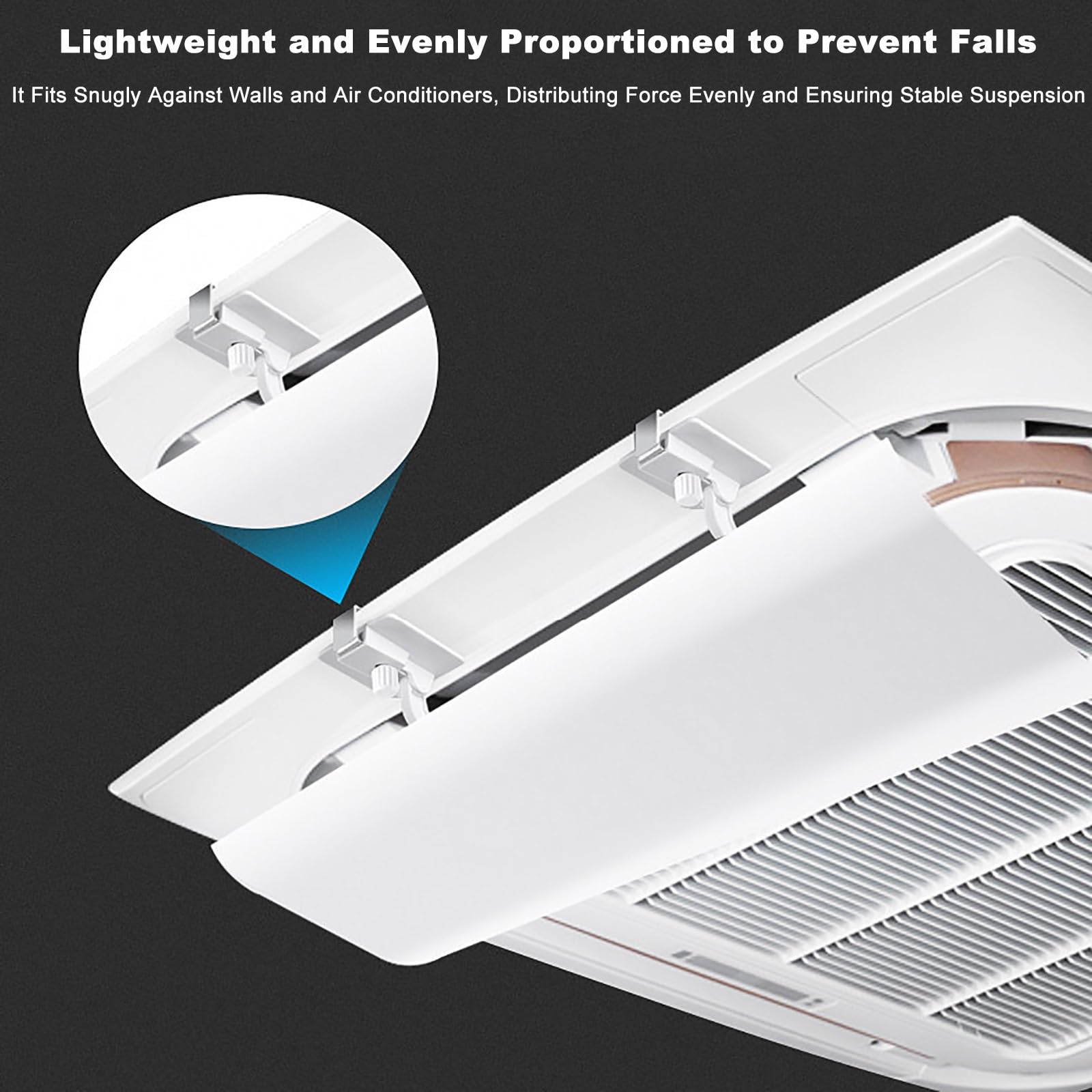 Deflettore Condizionatore Regolabile, Set da 4 Pezzi Deflettori Condizionatore per Bocchetta di Ventilazione a Soffitto, Deviatore D'aria per Evitare il Flusso D'aria Diretto(20 * 53cm/8 * 21in)