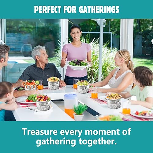 Miniatura 5 de Cuencos de hielo para servir alimentos fríos, paquete de 2, platos enfriadores de inmersión de 25 onzas para salsas, salsa, guacamole, ensalada,