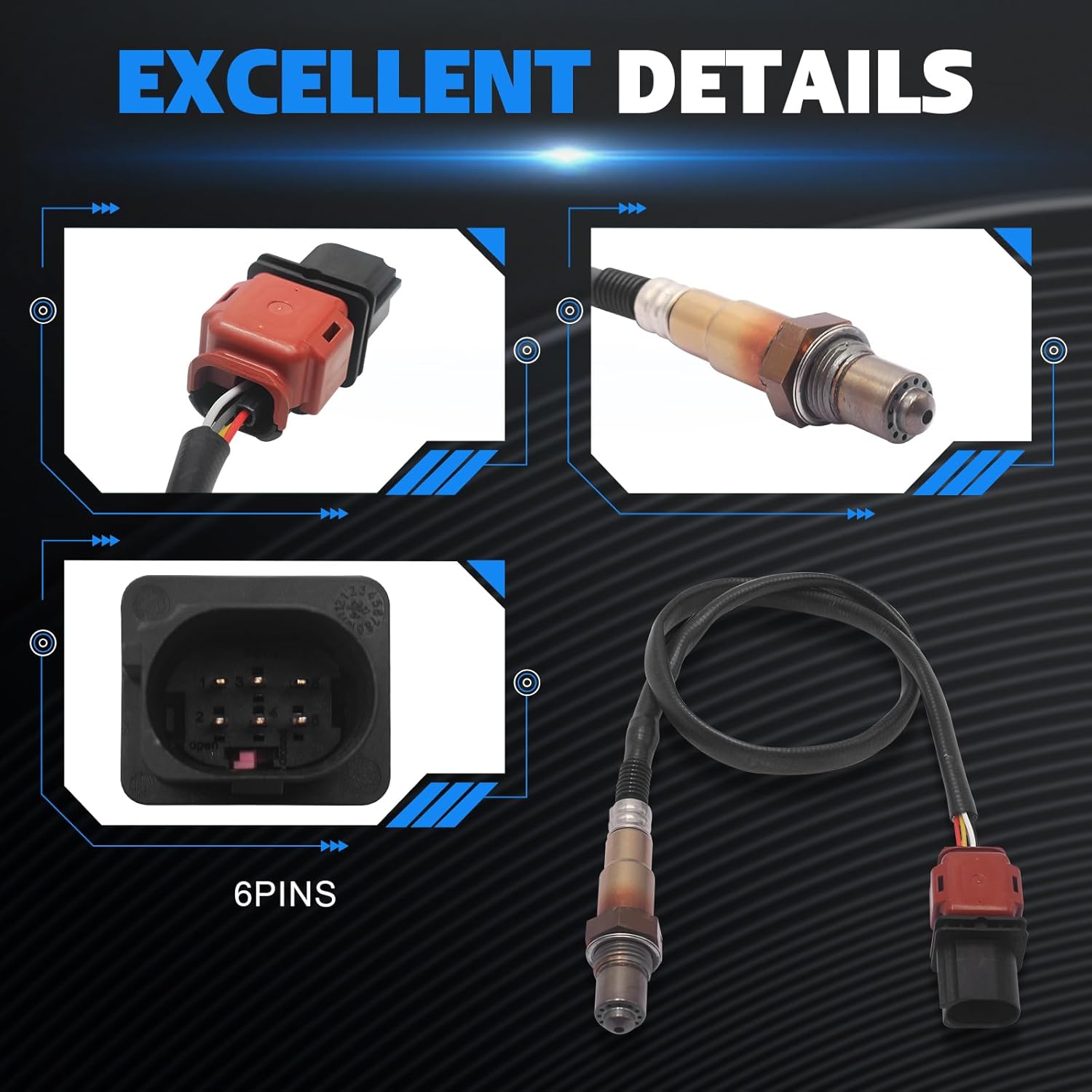 F1FZ-9F472-A Upstream O2 Oxygen Sensor for Ford F-150 2017-2020 Focus 1.0L 2015-2018 Expedition 3.5L 2018-2021 Navigator 3.5L 2018-2020 Replace 234-5713 E1GA-9F472-BD