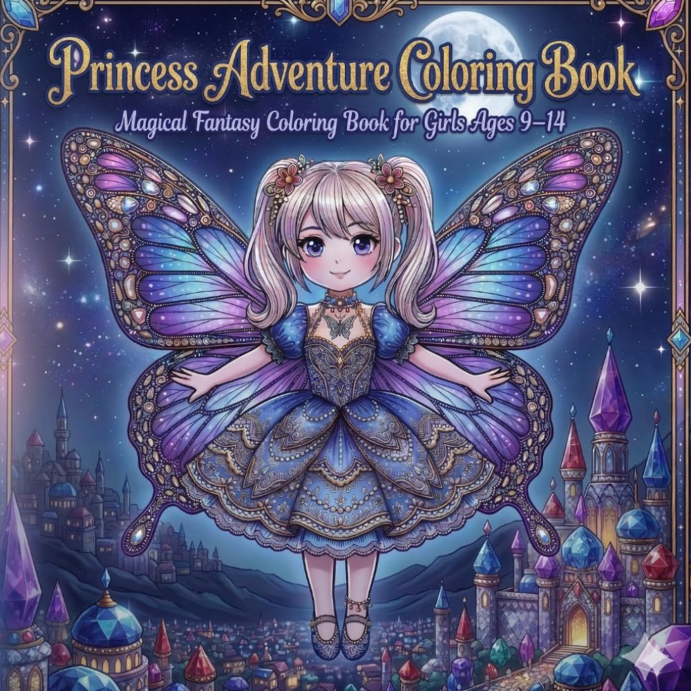 Princess Adventure Coloring Book: Magical Fantasy Coloring Book for Girls Ages 9–14