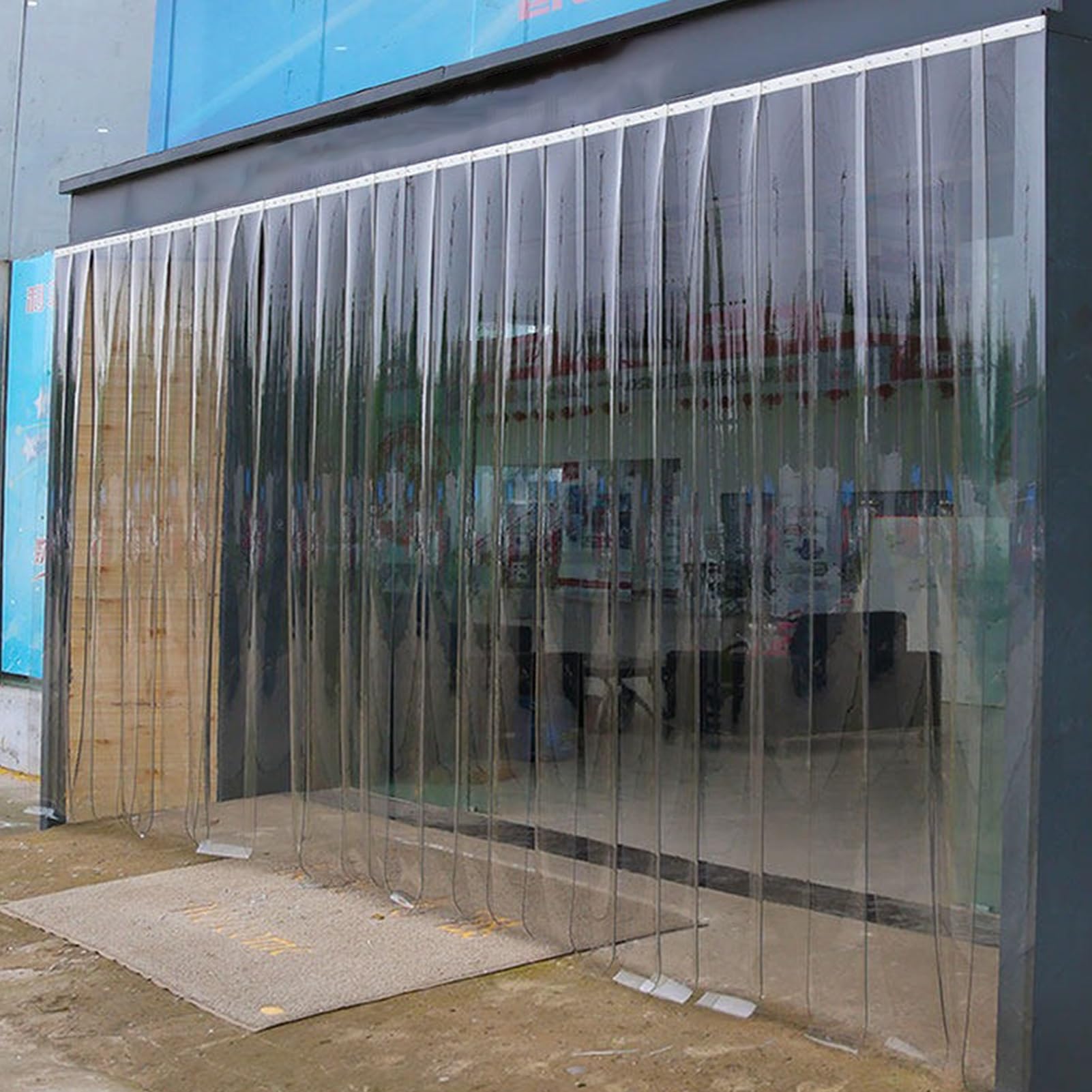 Plastiques Bande Lamelle Protection Contre Le Froid Rideaux Porte Lanières PVC Air Curtain Salon, Cour(105x220cm/41.34x86.61in)