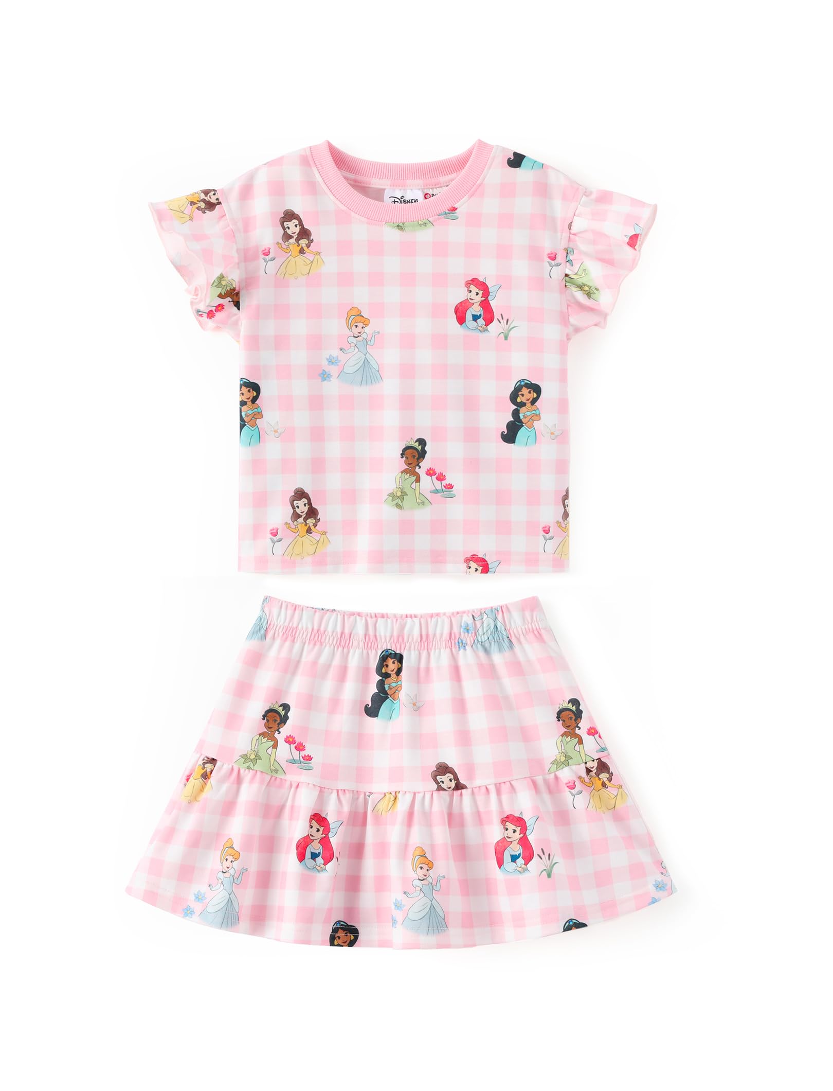 Disney Girls' 2-Piece Outfit Sweatshirt Top &amp; Pleated Skirt Set 2-9Y