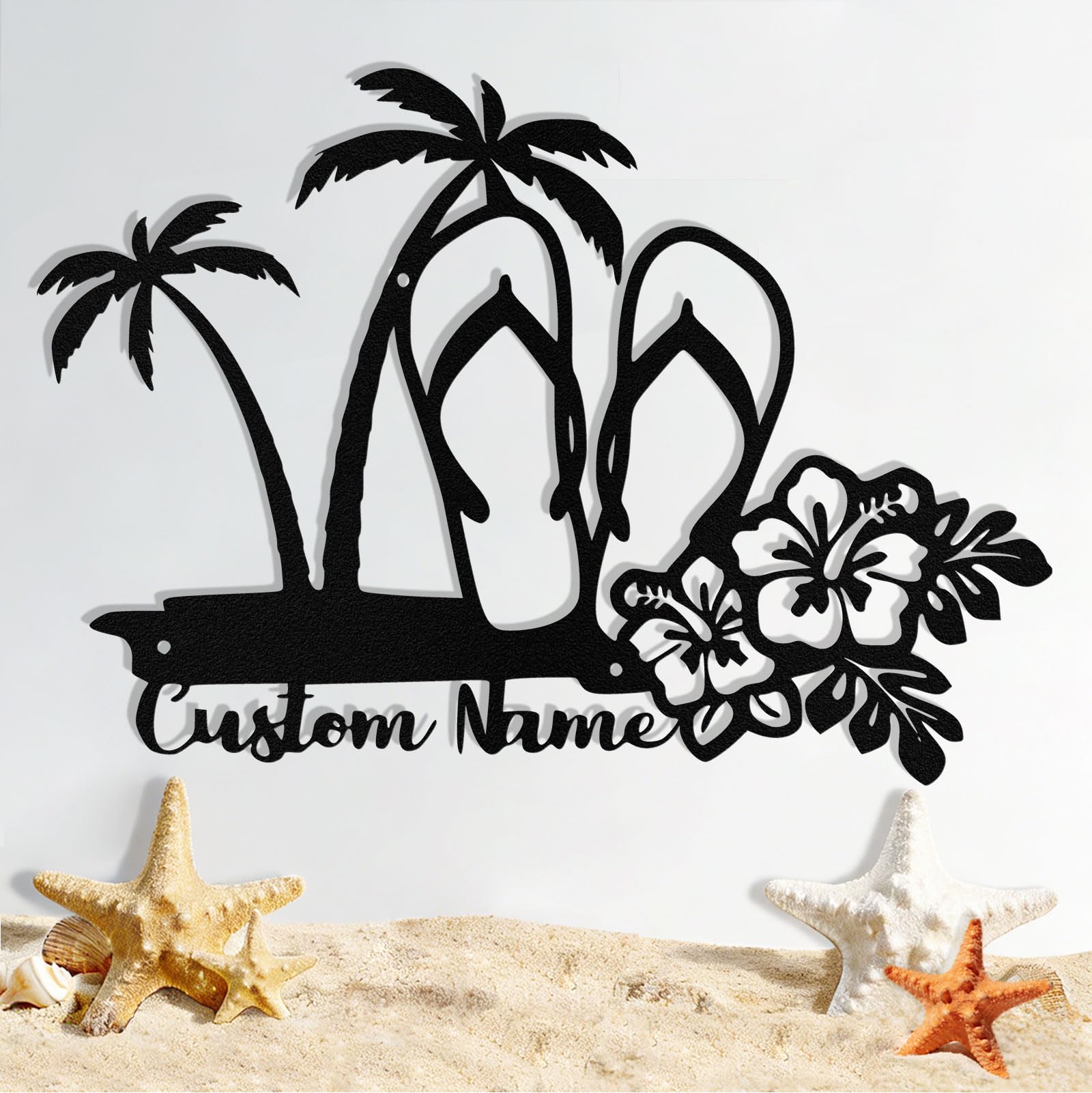 Custom Metal Beach Sign, Personalized Beach Sign Wall Decor for Outdoor