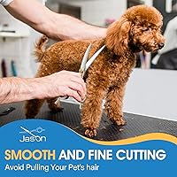 Vista 2 de JASON Tijeras profesionales de aseo para perros – Tijeras de acero inoxidable japonés 440C de 7 pulgadas con tornillo de diamante, oro rosa, afiladas